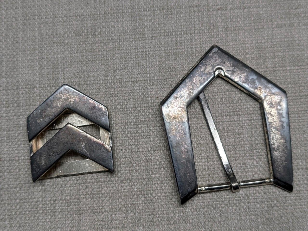 vintage 2PC belt buckle set ARROWHEAD cowboy WESTERN native american indian