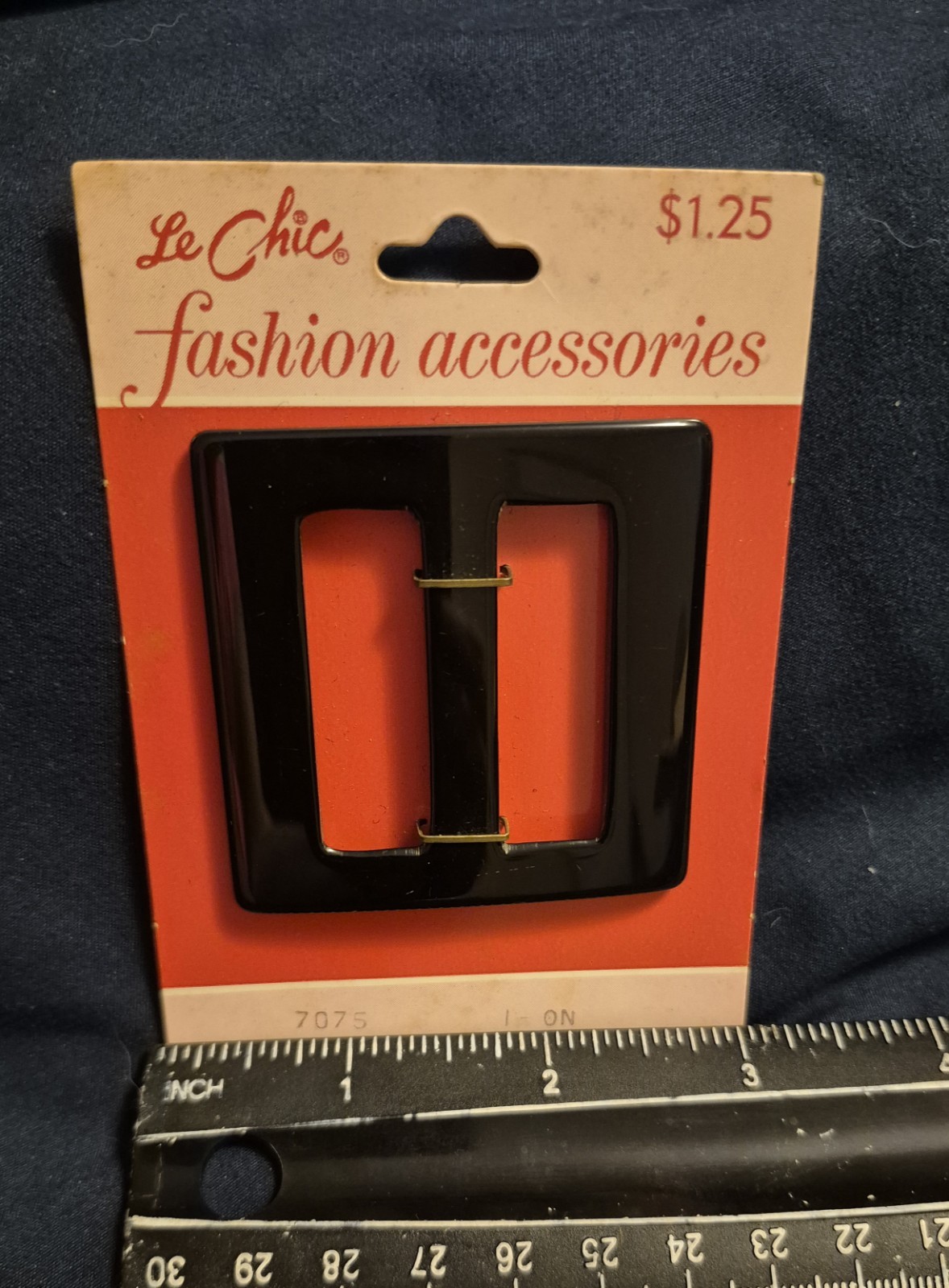 Vintage Le Chic Black Plastic Frame Belt Buckle Fits 1 in Belt Width