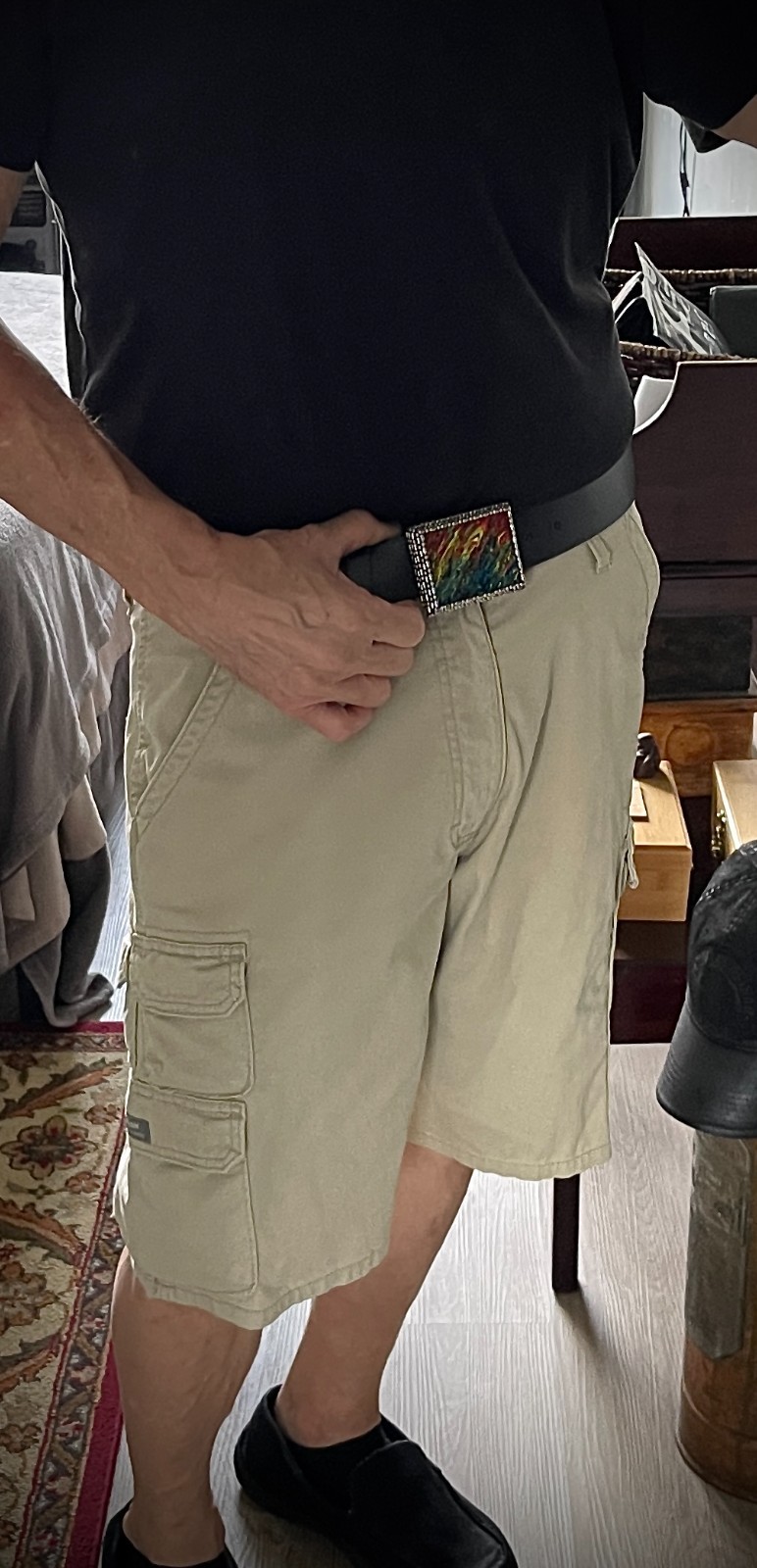 Hand Painted Pride Art Belt Buckle Abstract Expressionism OOAK Darren McNeese