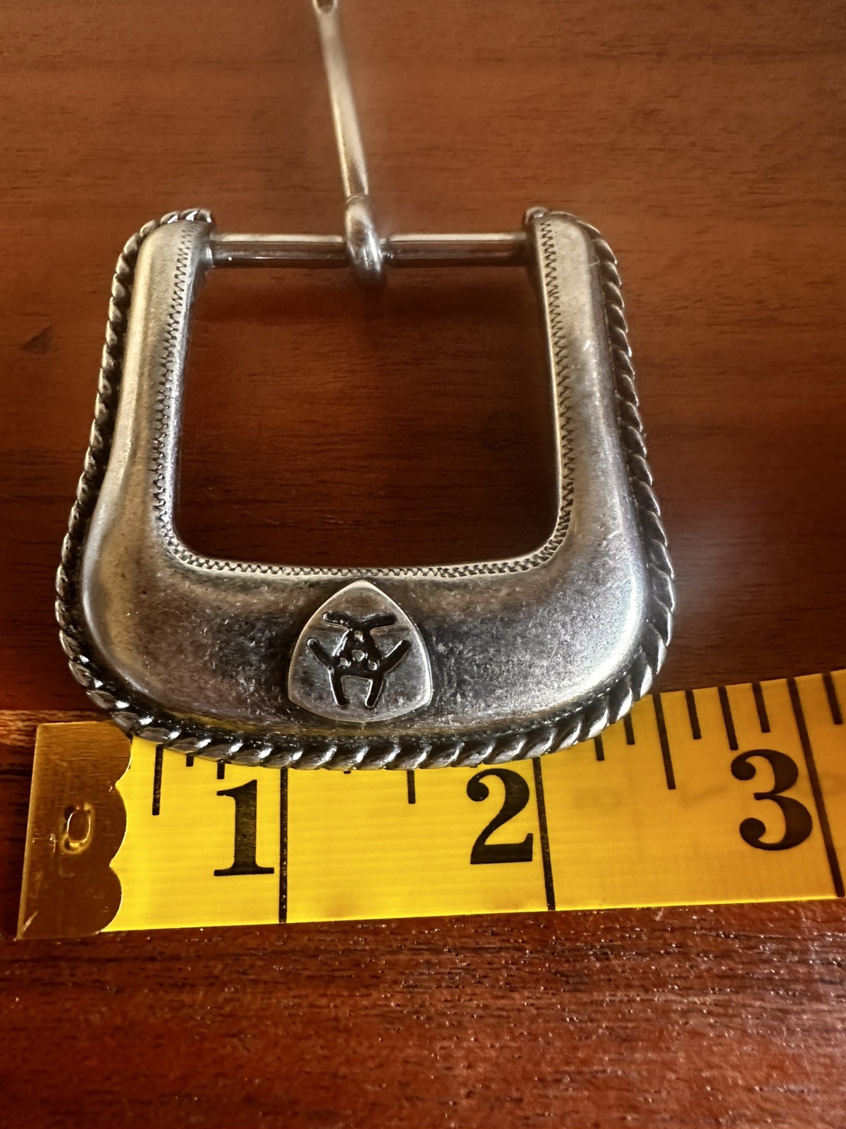 Vintage Ariat Western rope style Belt Buckle Silver Toned Rope Edge 2006