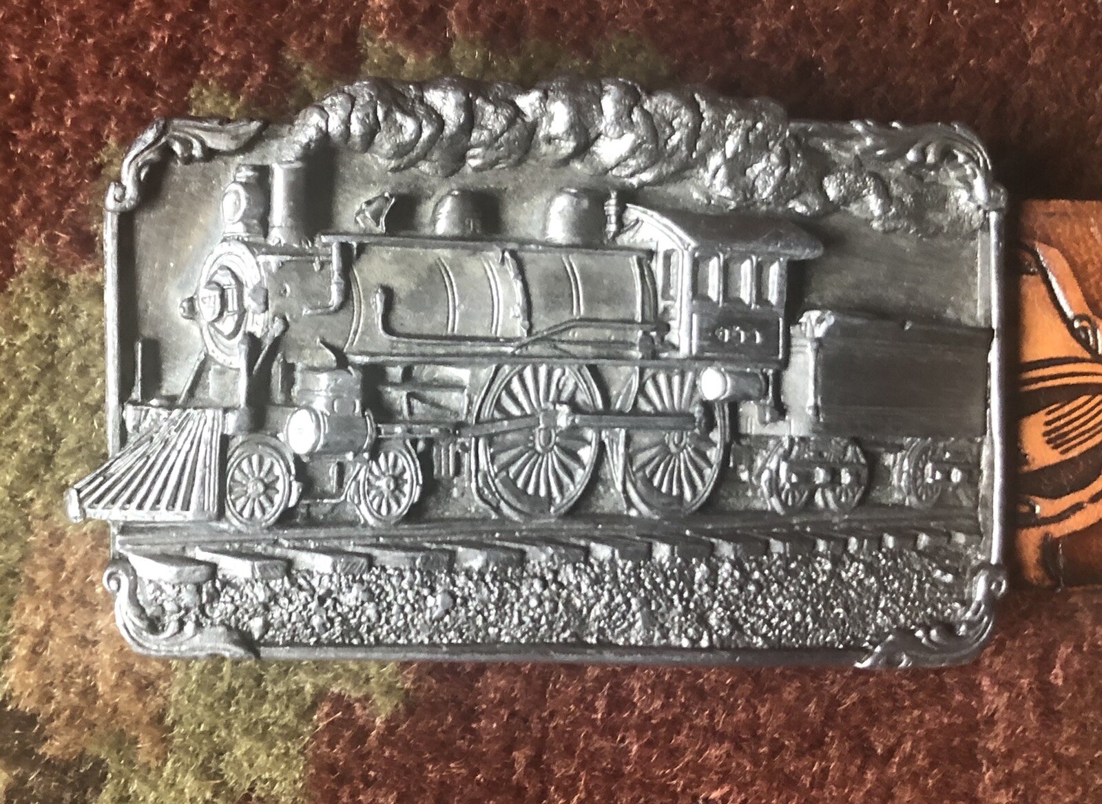 vintage Railroad Buckle and Belt (Siskiyou Buckle Co)