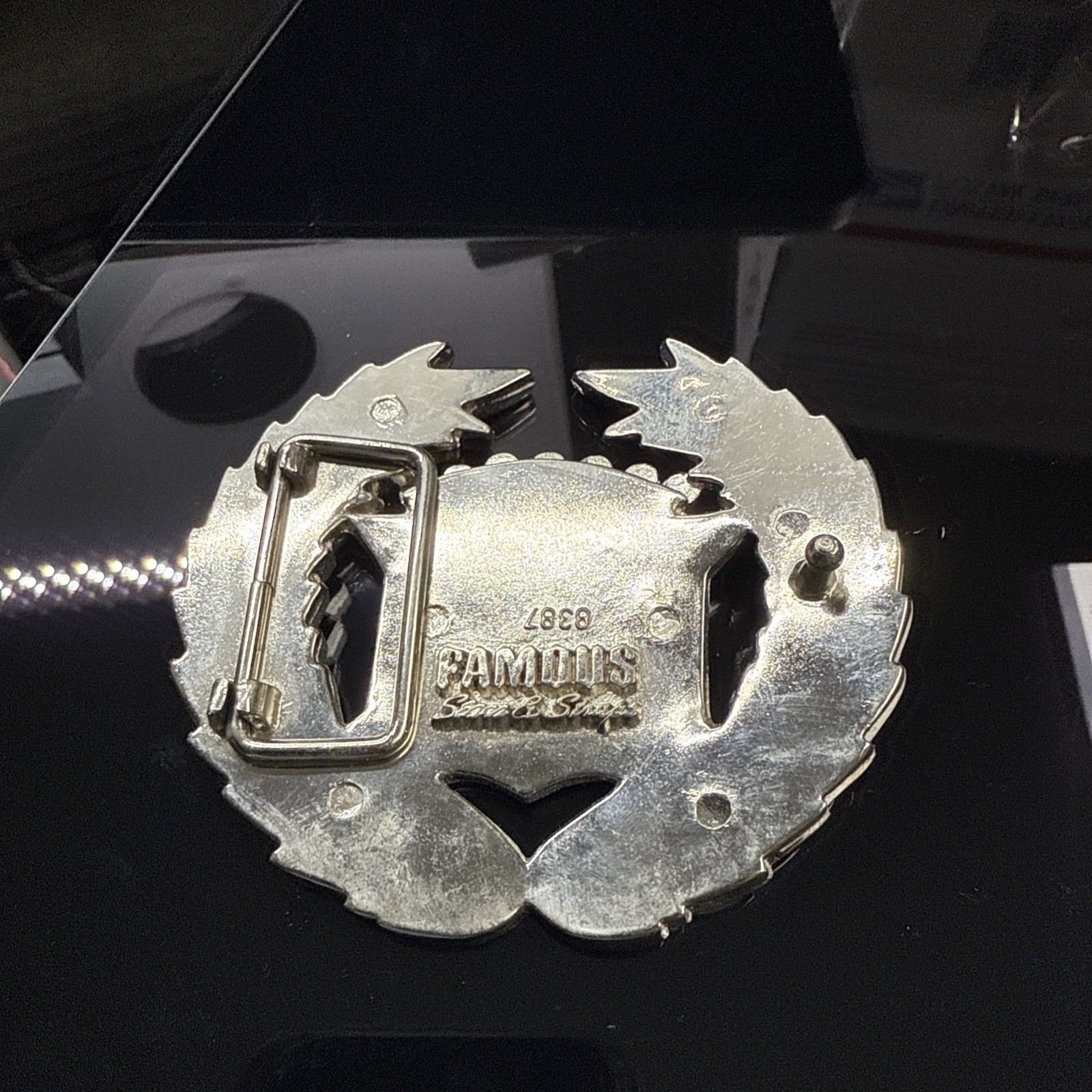 Famous Stars & Stripes American Dream Cadillac USA Flag Silver Tone Belt Buckle