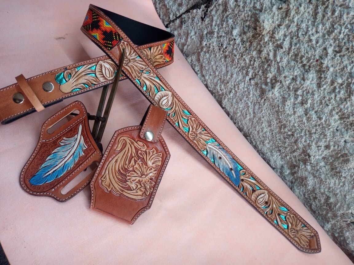 Unisex chinseled western belt 