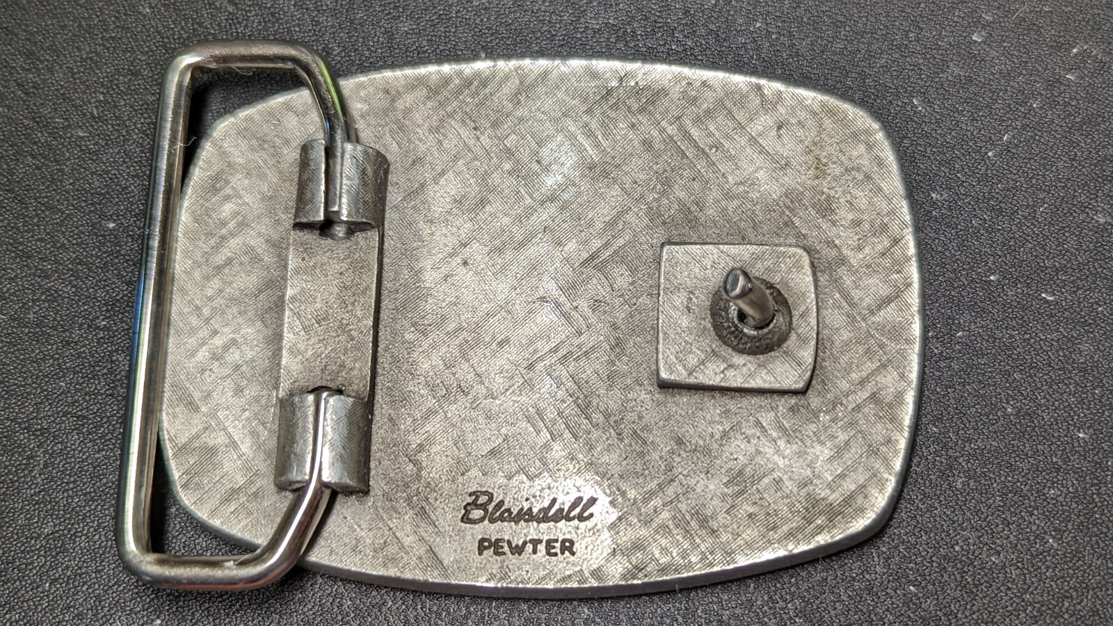 PEWTER RED JACKET SHIP BELT BUCKLE MADE BY BLAISDELL
