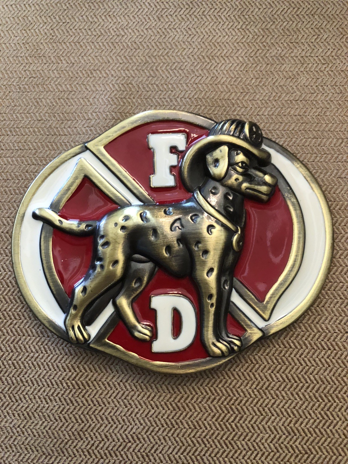 Fire Dept. Department Dalmation Dog Crest Belt Buckle