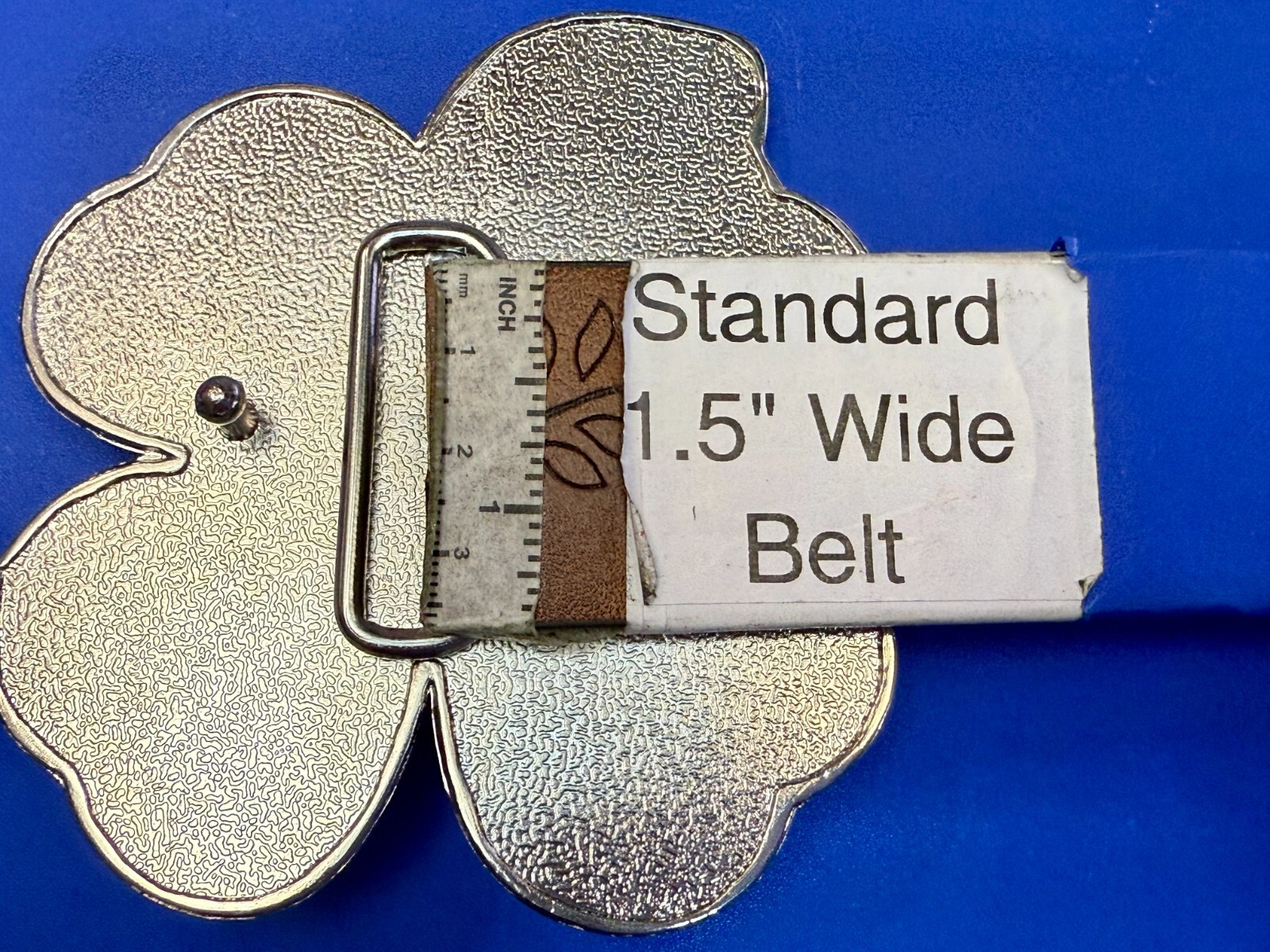 Lucky Four Leaf Clover Enameled Shamrock Large Belt Buckle with Bottle Opener