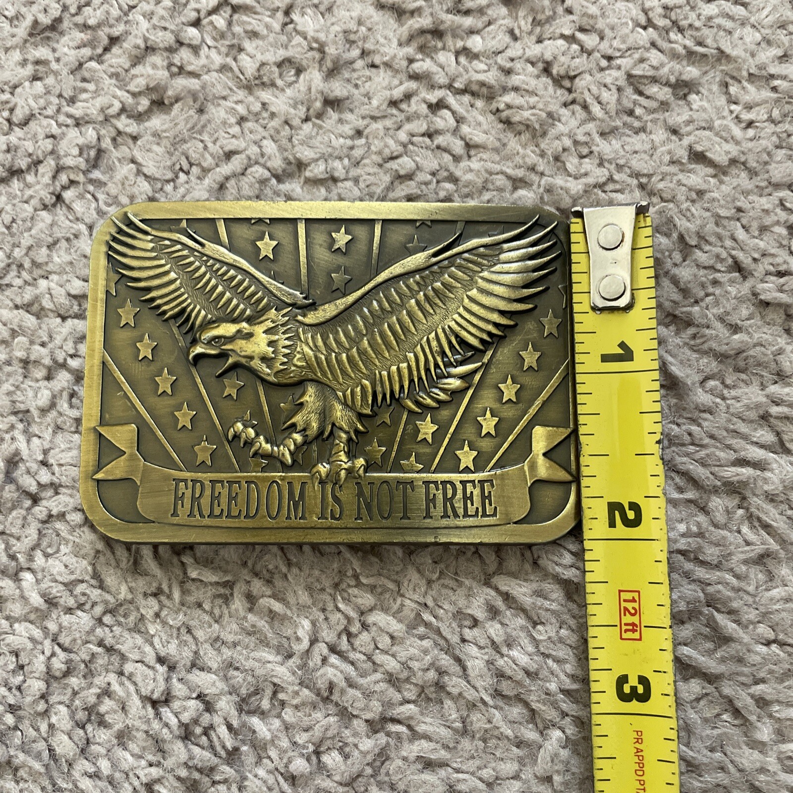 Freedom Is Not Free Brass Belt Buckle
