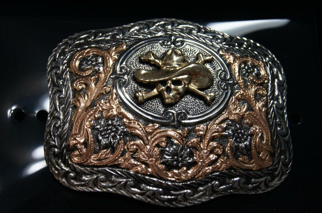 Crumrine Western Belt Buckle Cowboy Skull C10141