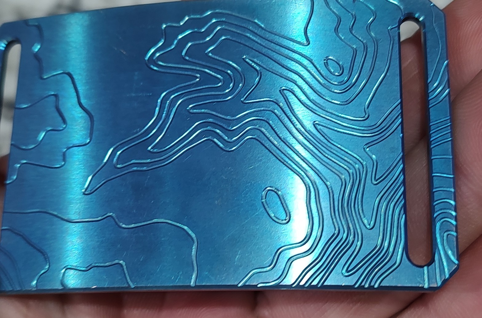 GRIP6 BELT BUCKLE – TITANIUM CONTOUR in BLUE – WOMEN / MEN – 1.5 INCH WIDE