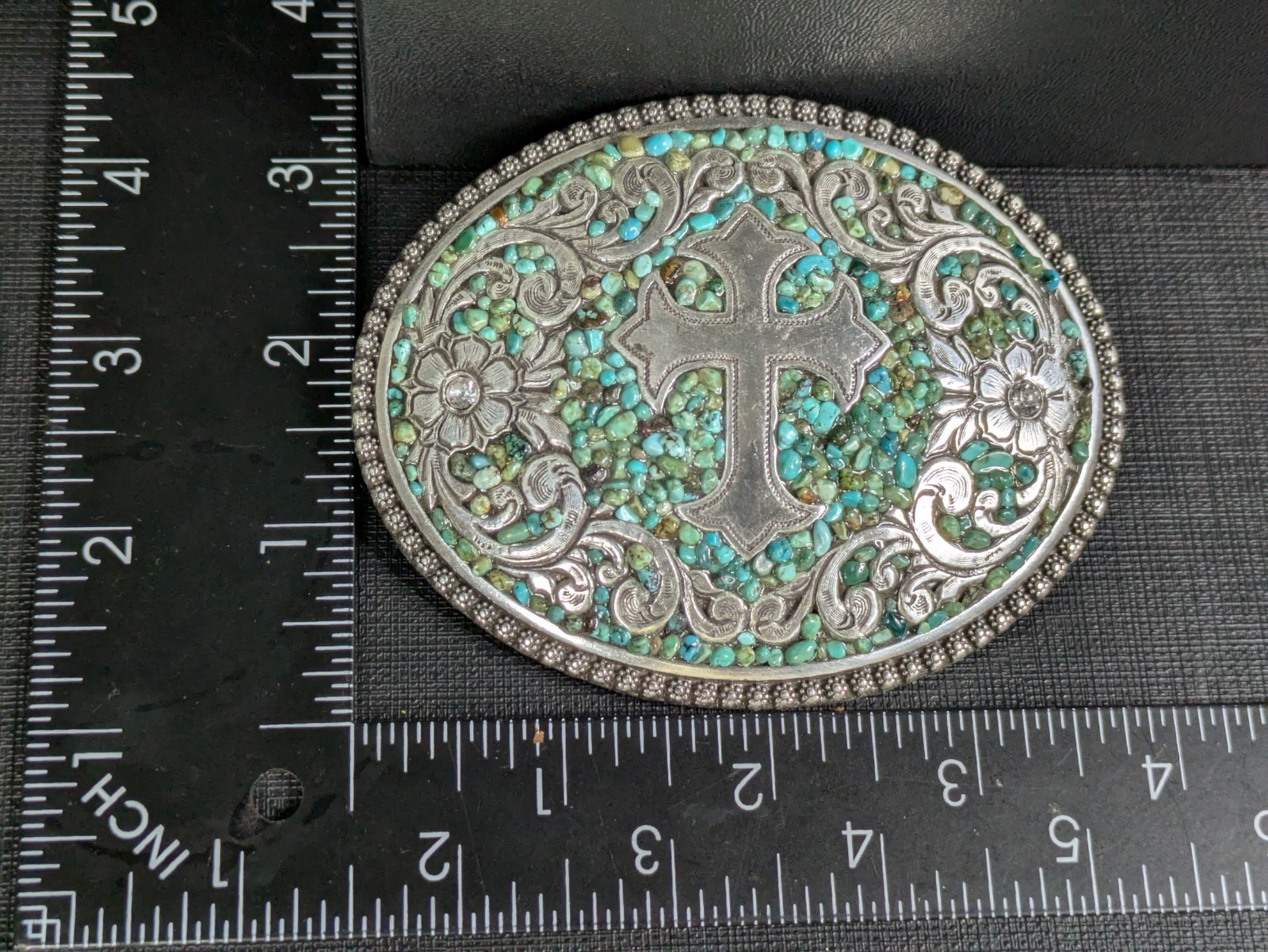 Blazin Roxx Belt Buckle Oval Cross Turquoise Belt Buckle Nocona