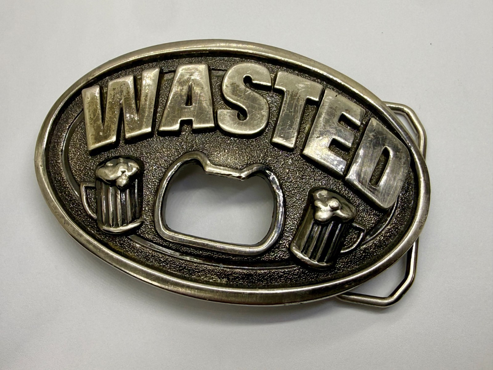Wasted Beer Drinking Funny Novelty Bottle Opener Bar Tavern Belt Buckle