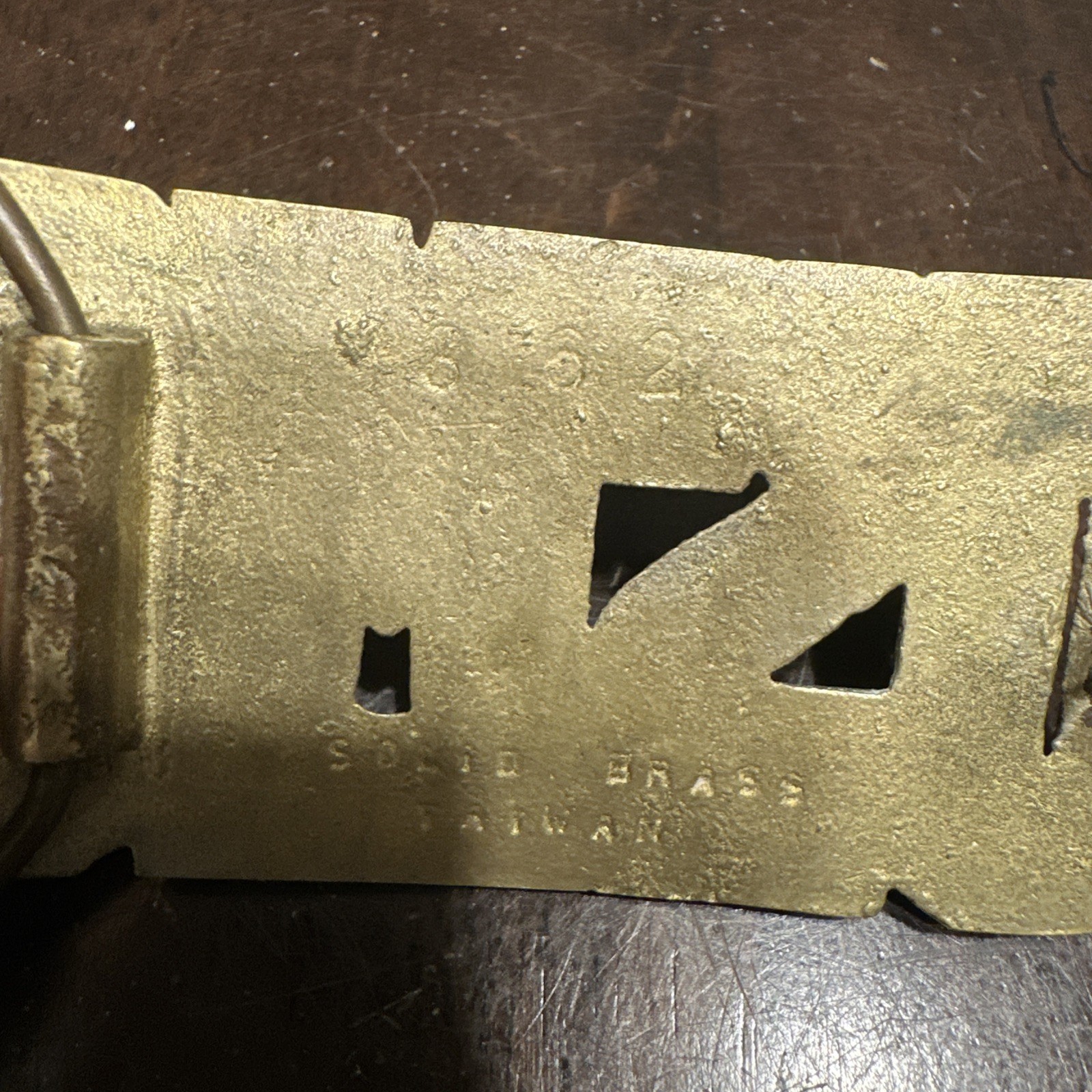 USMC solid brass belt buckle “USMC” in large letters 2” tall & 4”wide unpolished