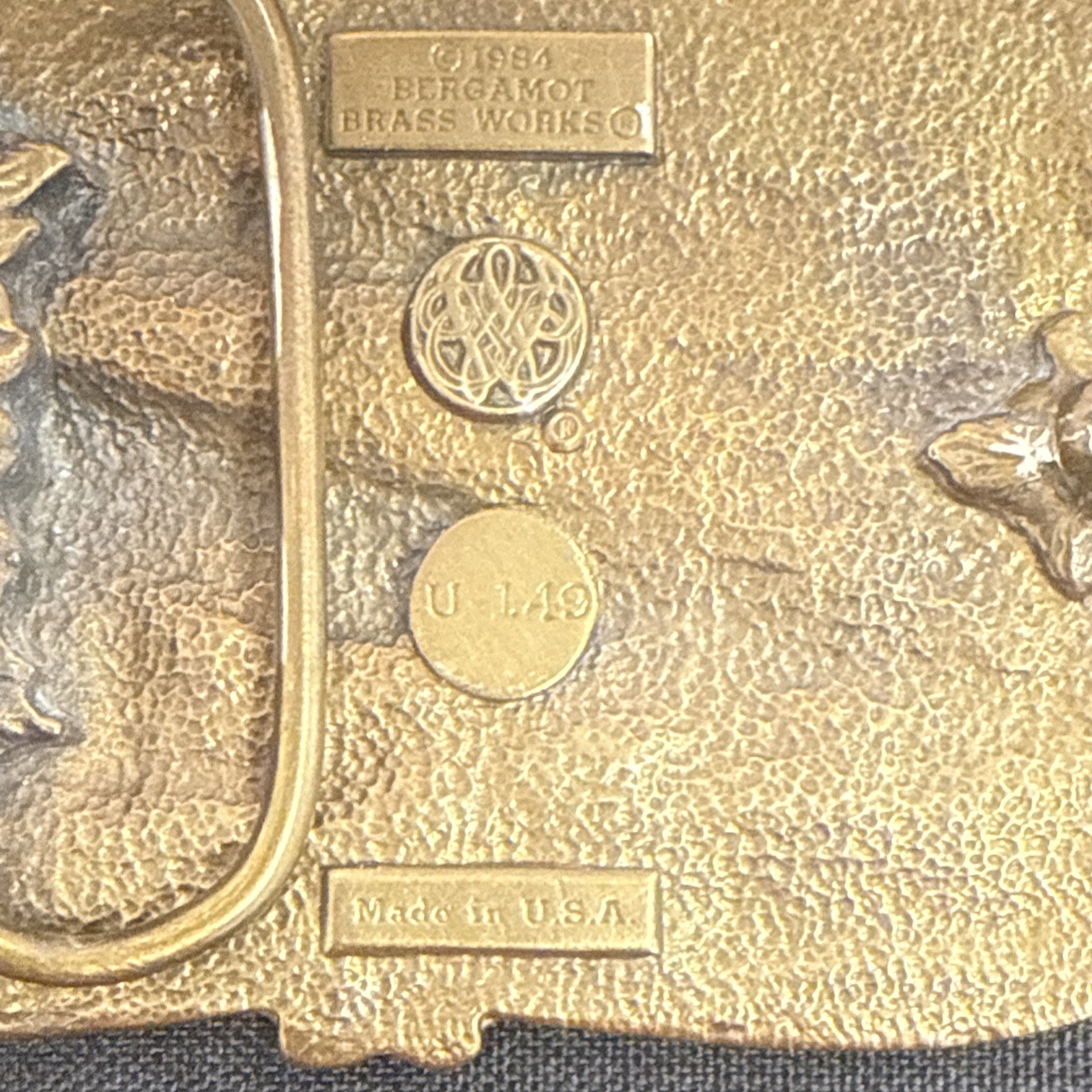 Vintage 1984 Bergamot Brass Works U-149 Steam Train 5473 Belt Buckle