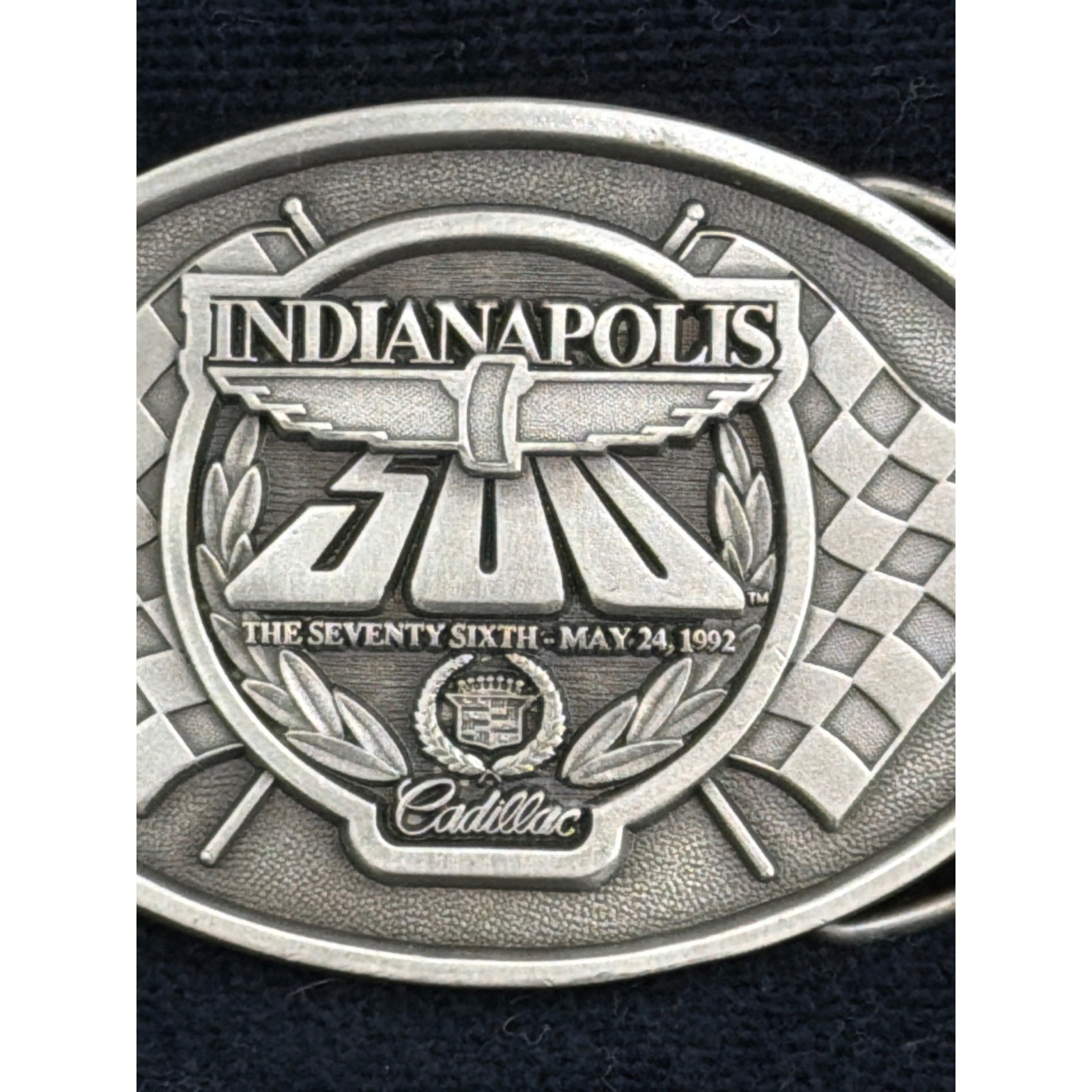 1992 Indianapolis 500 Belt Buckle Solid Pewter Limited Edition Cadillac 100/500