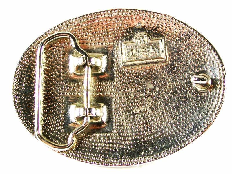 Cowboy Black Silvertone Broncho Busting Belt Buckle By W U.S.A. 32116