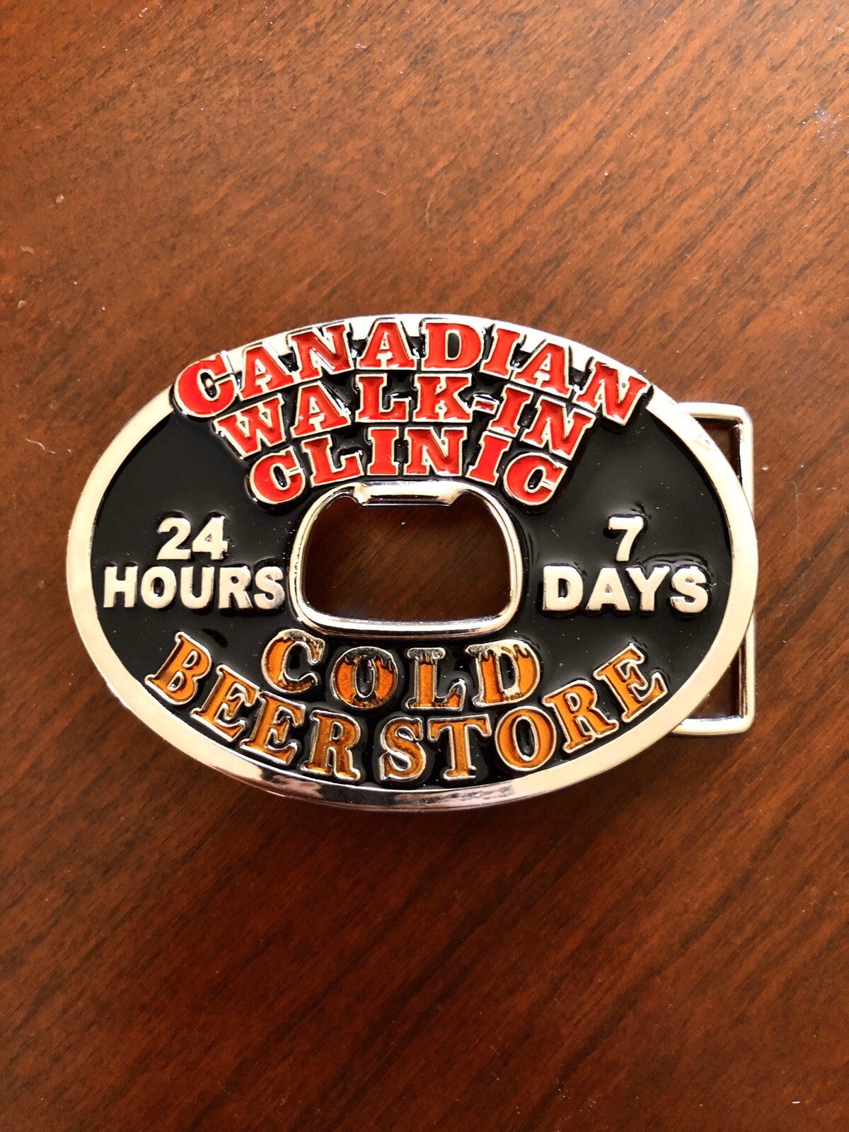 Funny Canadian Walk-In Clinic With Bottle Opener Metal Unisex Men’s Belt Buckle