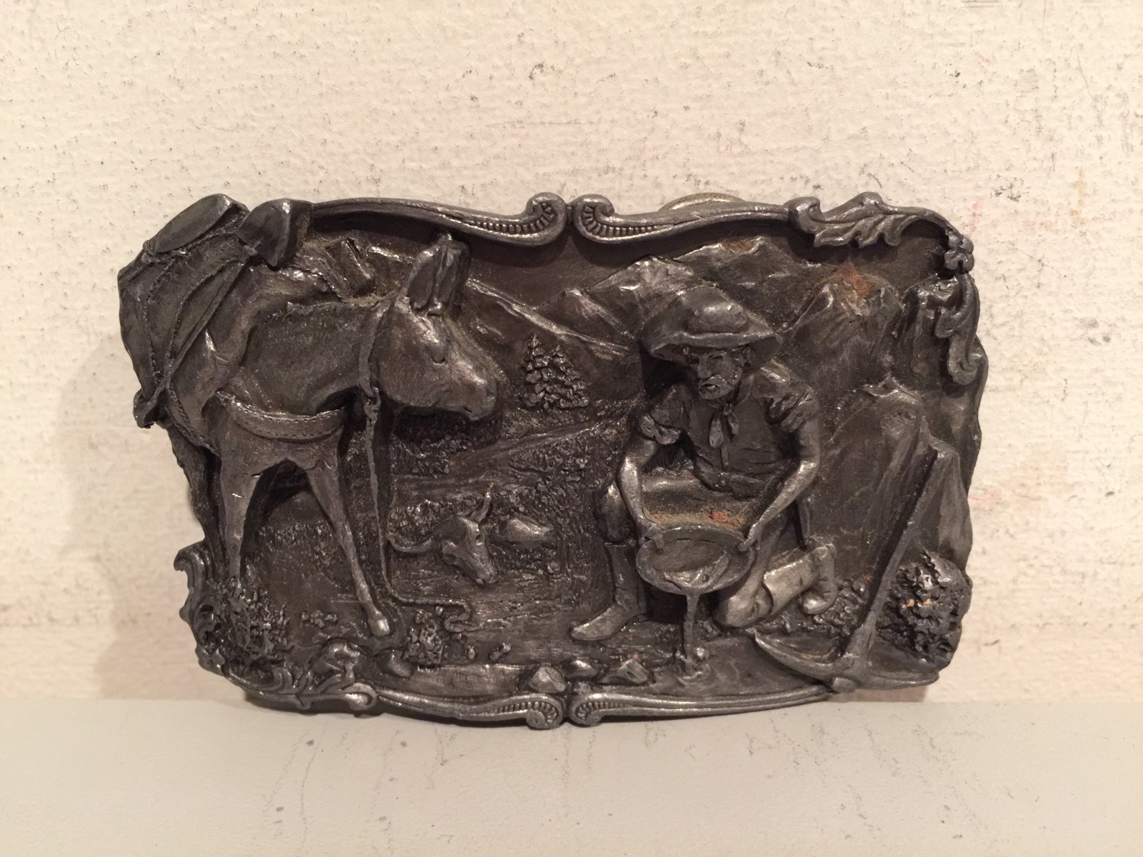 Vintage Arroyo Grande Buckle Co. 1981 B-10 Gold Mining Panning Belt Buckle!