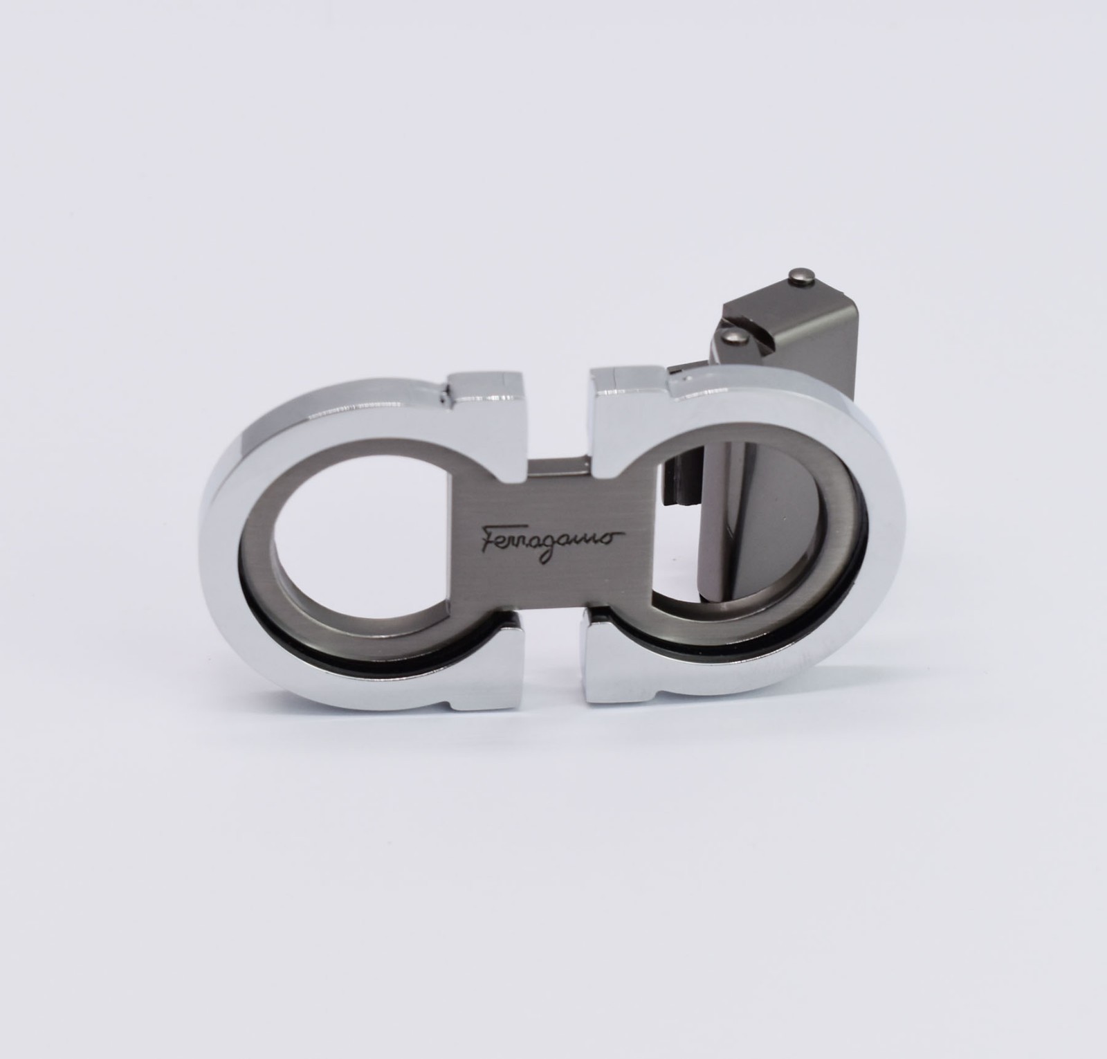 Salvatore Ferragamo Silver&Grey Gancini Belt Buckle For 1.38&Prime; Wide Leather Belts