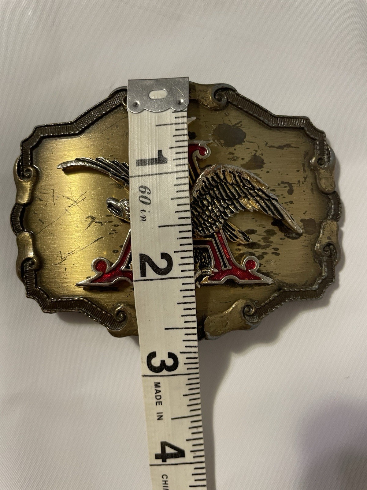 Vintage Anheuser Busch Flying Eagle Logo Belt Buckle Raintree Buckles 1977