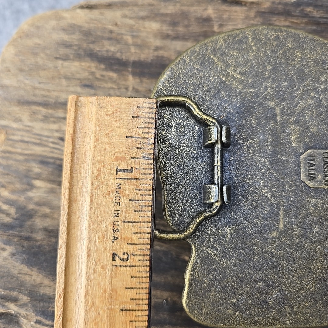Large Skull Buckle Brass Tone Classico Italia A250