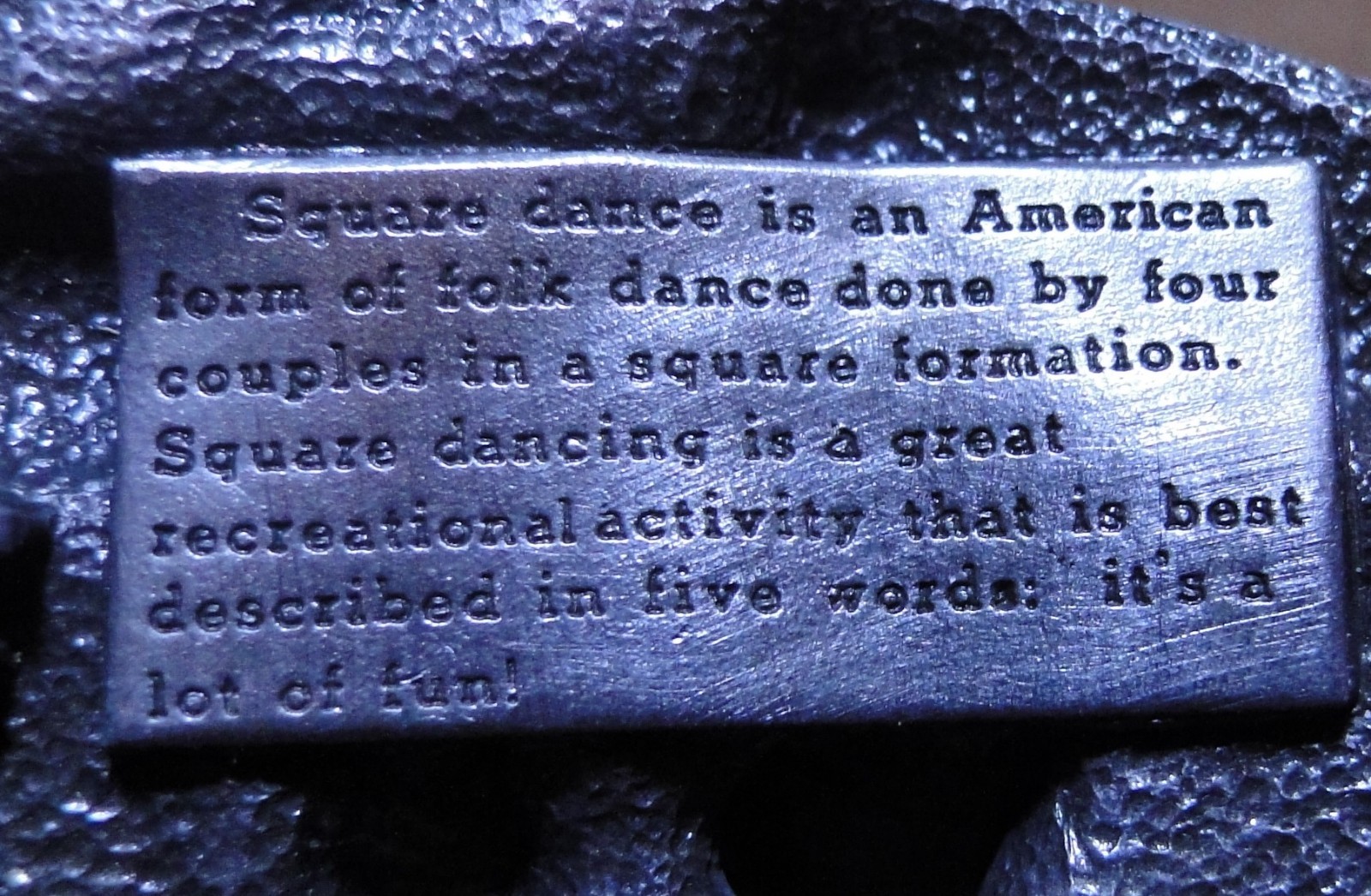 Belt Buckle – Square Dancing Couple Flanked by Musical Instruments – Siskiyou Bu