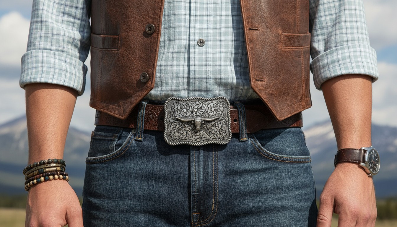 Men Buckle Silver Metal Bull Western Fashion Texas Long Horn Cow Gift Present TX