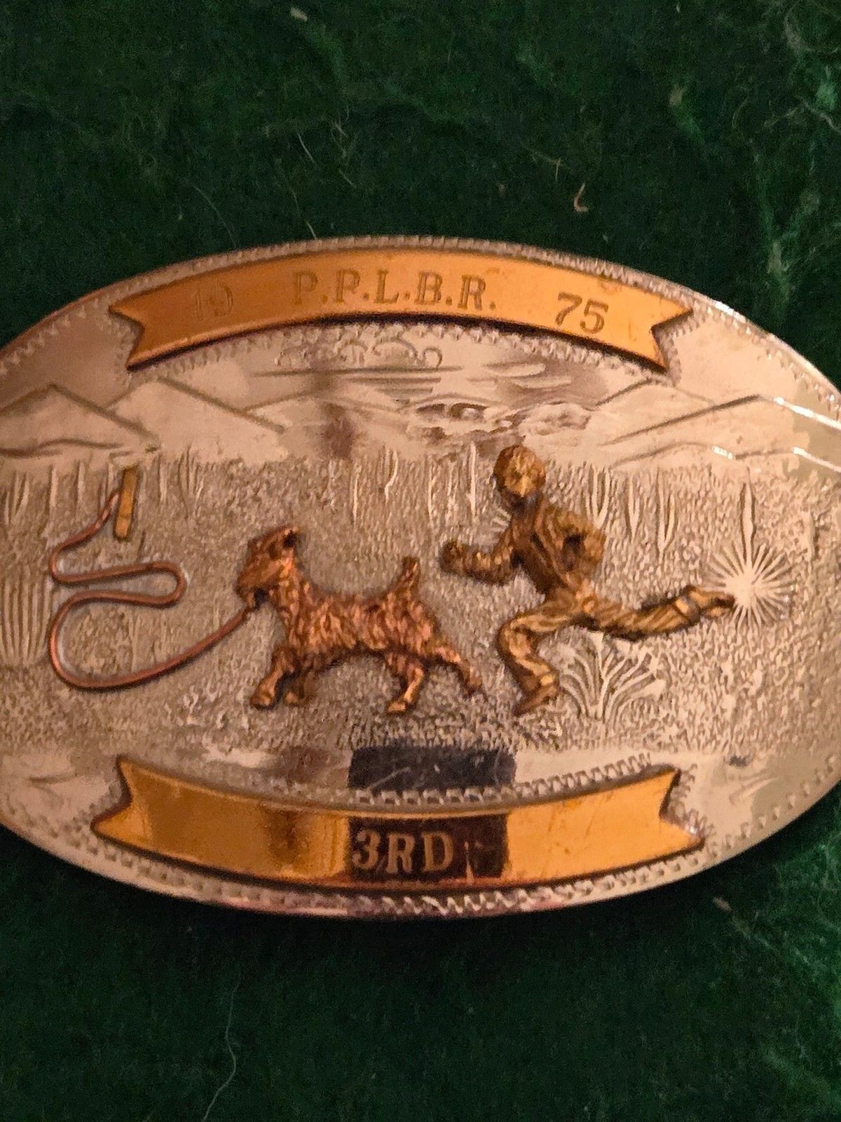 Vintage P.PL.B.R German Silver Belt Buckle (O-17)