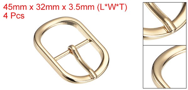 4Pcs 0.94&Prime; Single Prong Belt Buckle Oval Center Bar Buckles for Belt, Gold