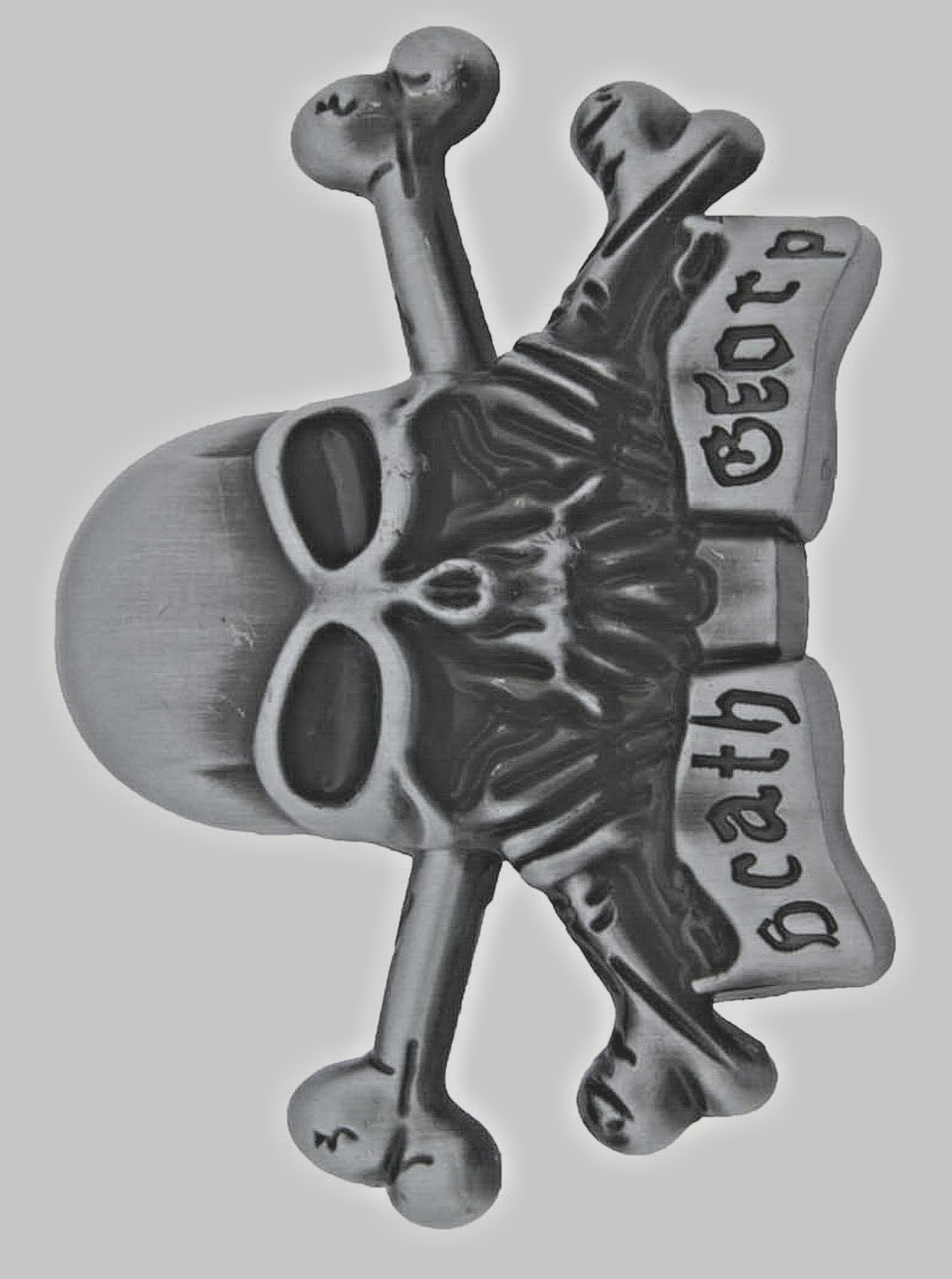 Skull Belt Buckles Gray Metal Vintage Skeleton Crossbones Pirate Halloween Party