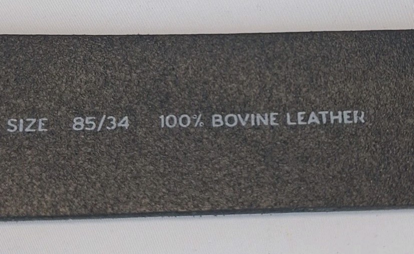 Levis Classic Horse Logo Buckle Billy Plaque Belt Size 34 Black Bovine Leather
