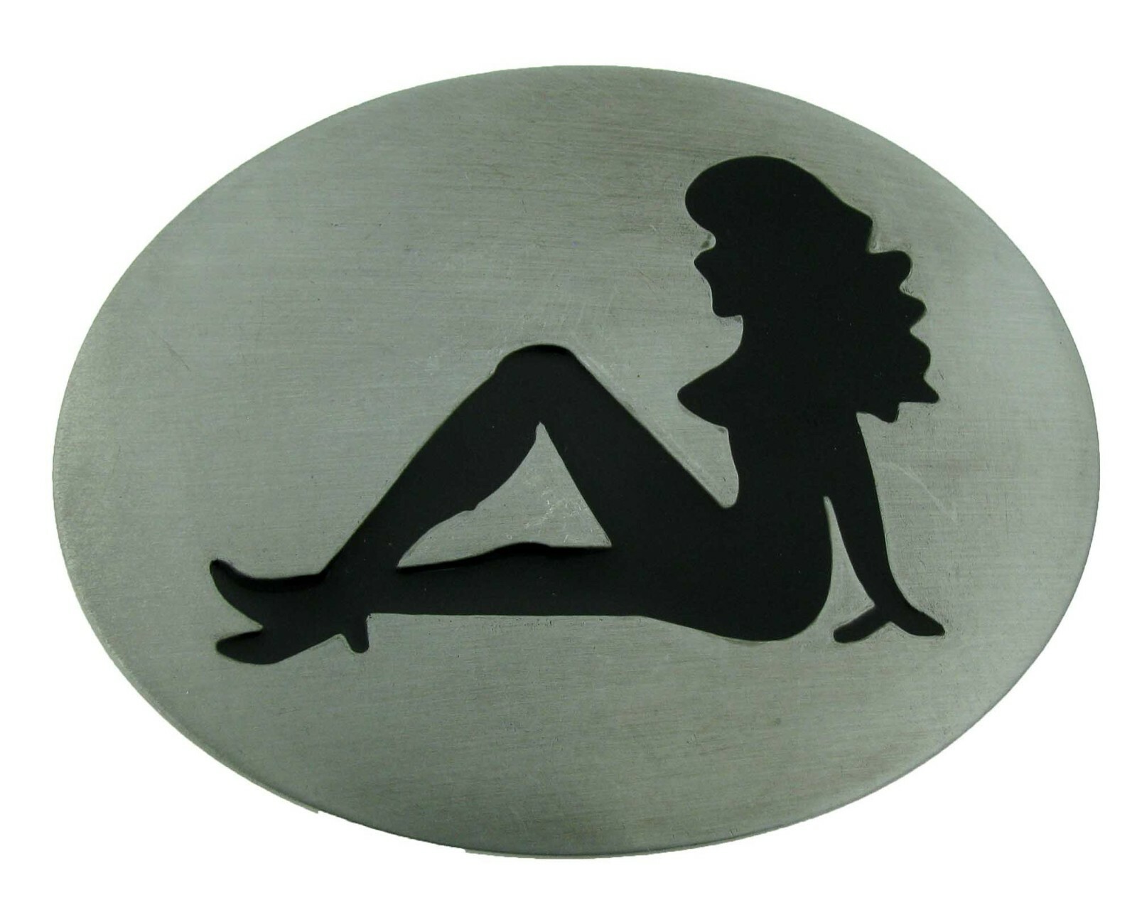 Mud Flap Girl Trucker Biker Pin UP Belt Buckle Silver Chrome Metal Men Women New