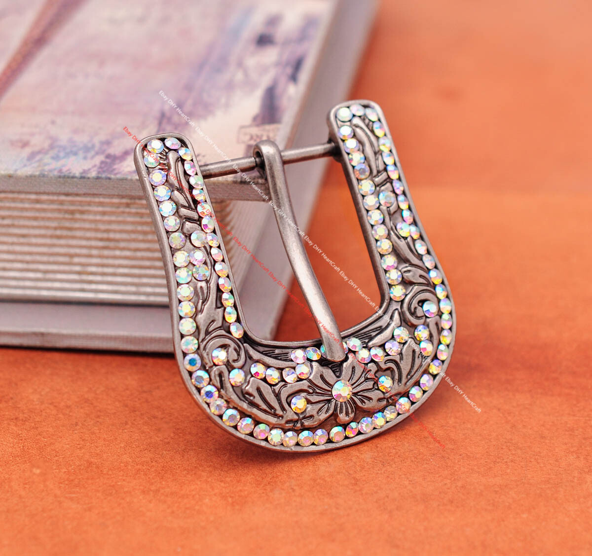 Colorful Crystal Rhinestone Western Cowboy Rodeo Belt Buckle Set Fit 30MM Strap