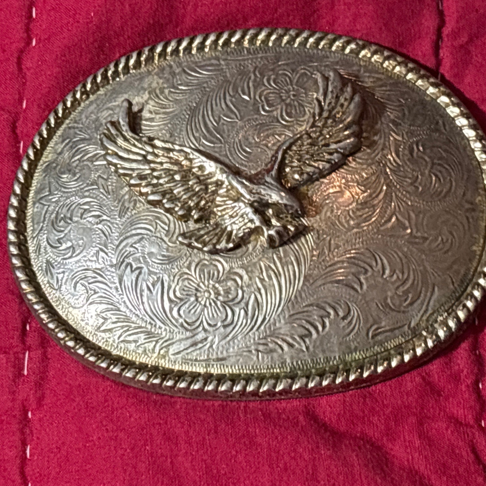 Eagle Belt Buckle Vintage Bronze Silver Tone / NICE!!