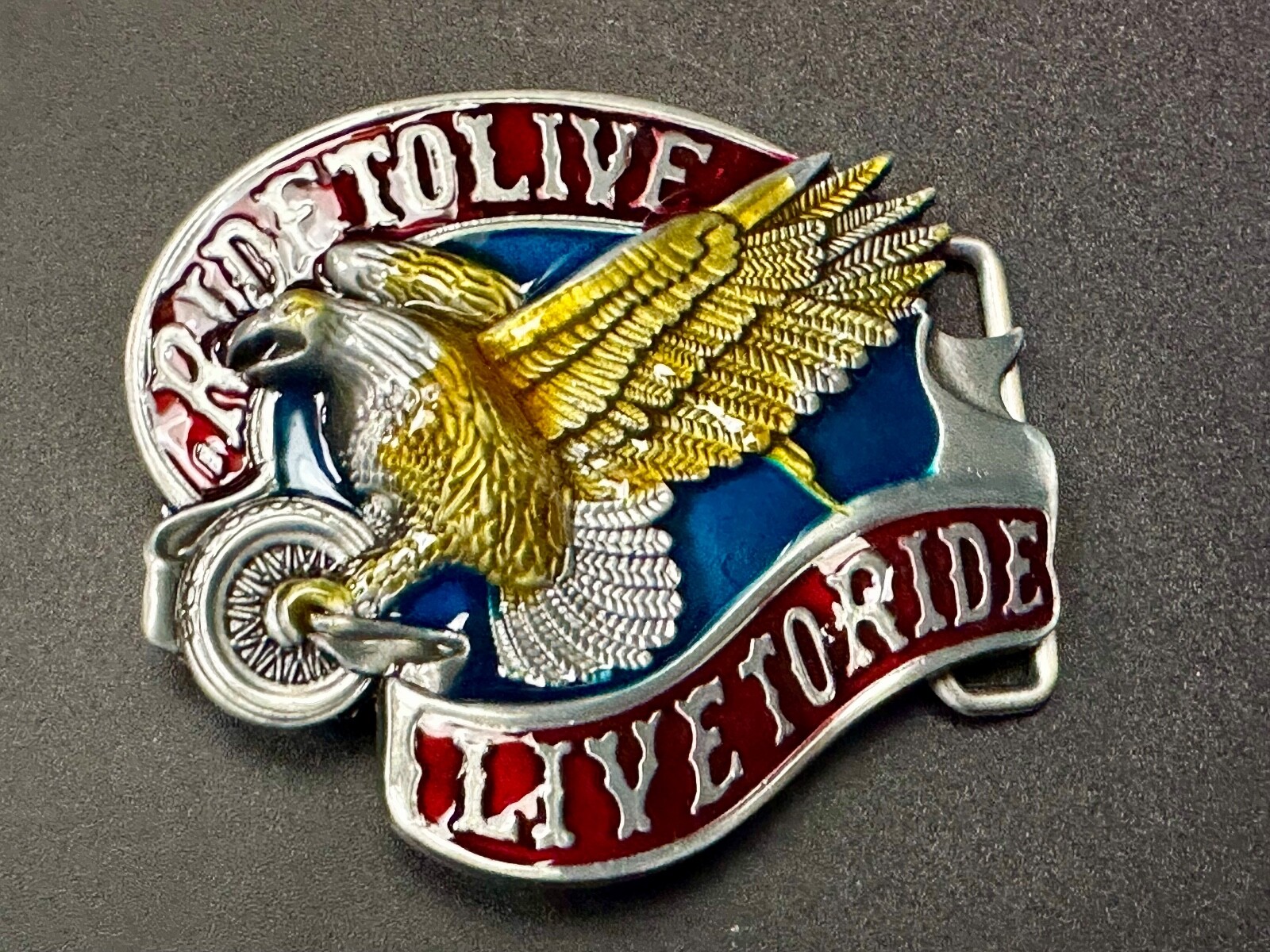 Live To Ride, Ride To Live Bikers Way Of Life Motorcycle Eagle New Belt Buckle