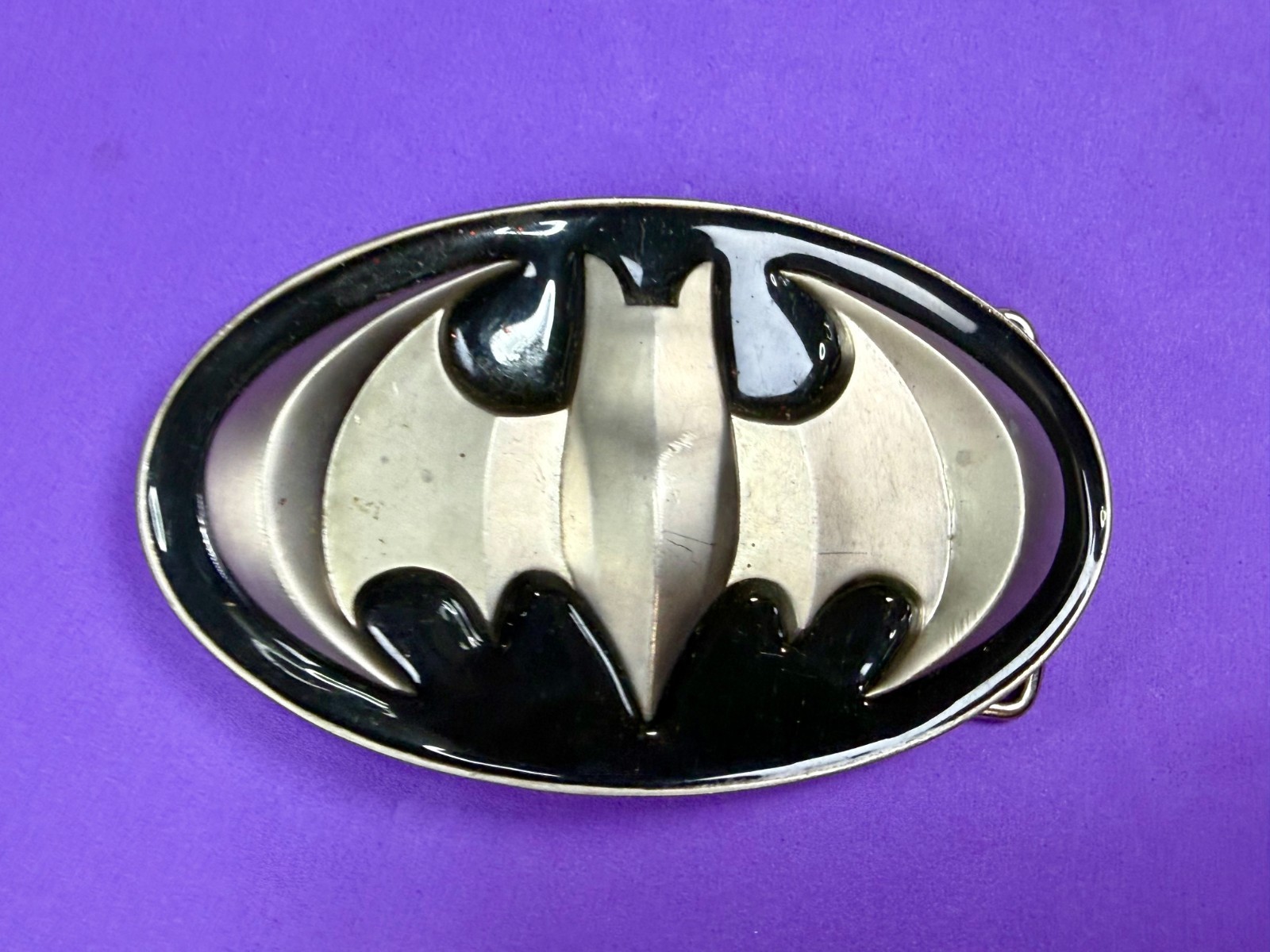 Batman Dc Comics Superhero S07 Black & Grey Raised 3D GTO Oval Belt Buckle