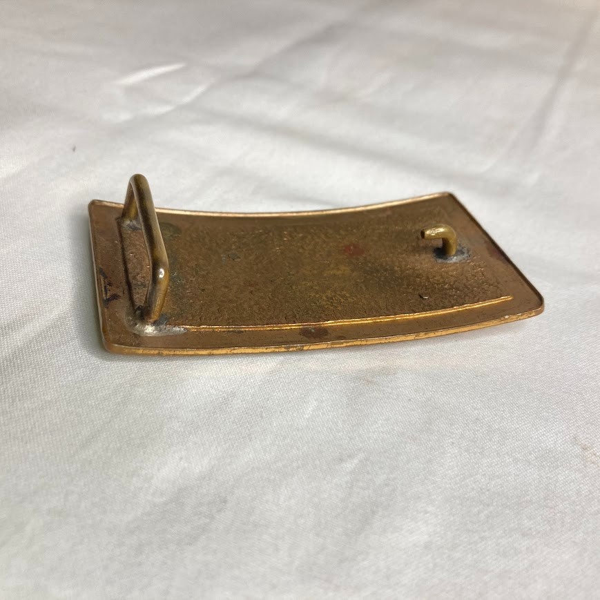 Very Rare Vintage Western Brass Saddle & Buckaroo Boots Cowboy Belt Buckle