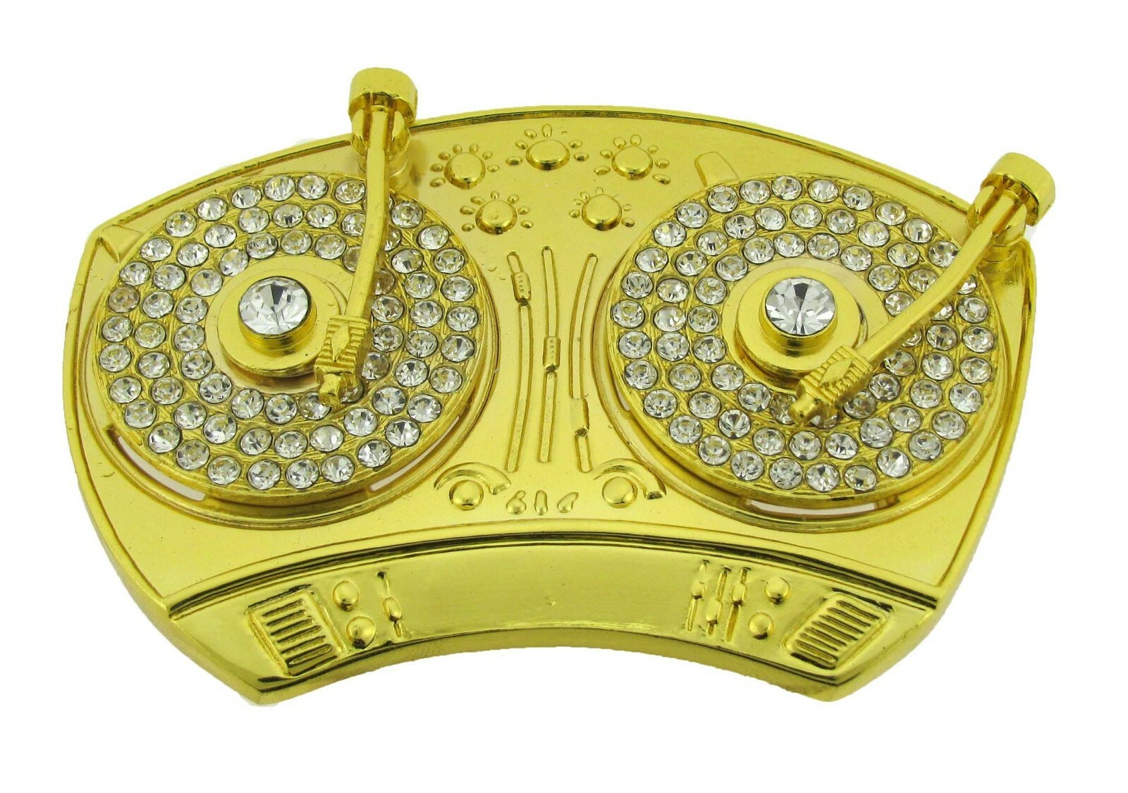 DISCO MENS ROCK REBEL Retro Turntable Belt Buckles Blaster Radio Dj Ghetto Music