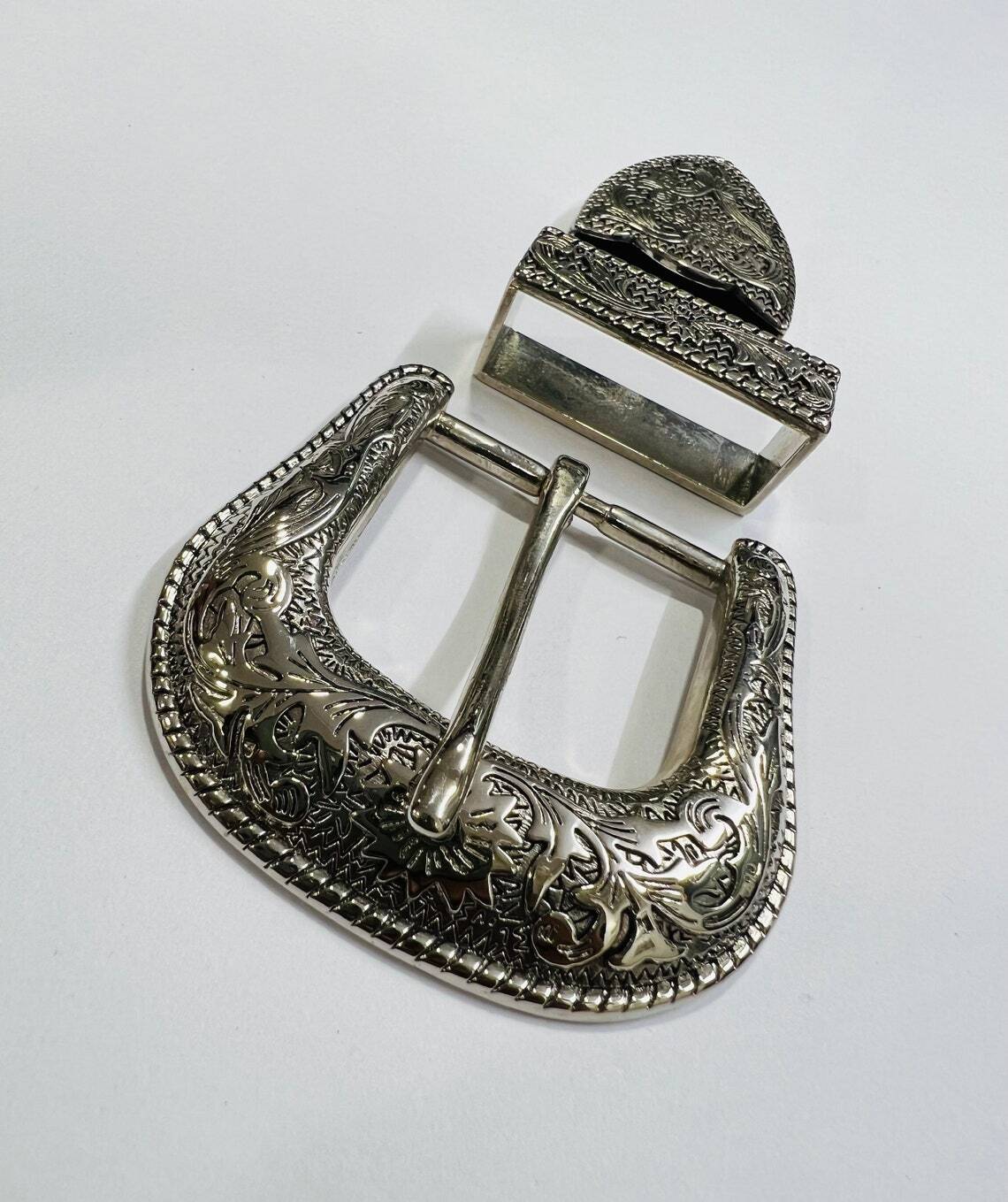 3 piece western buckle set Cowboy Leather Belt Buckle Men & Women (1.5&Prime;,38mm)