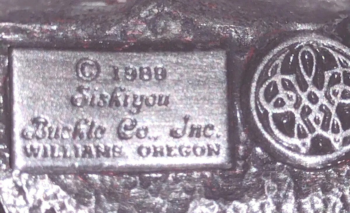 Belt Buckle Bald Eagle Pewter Big Cabin Siskiyou 1989 American Patriotic USA