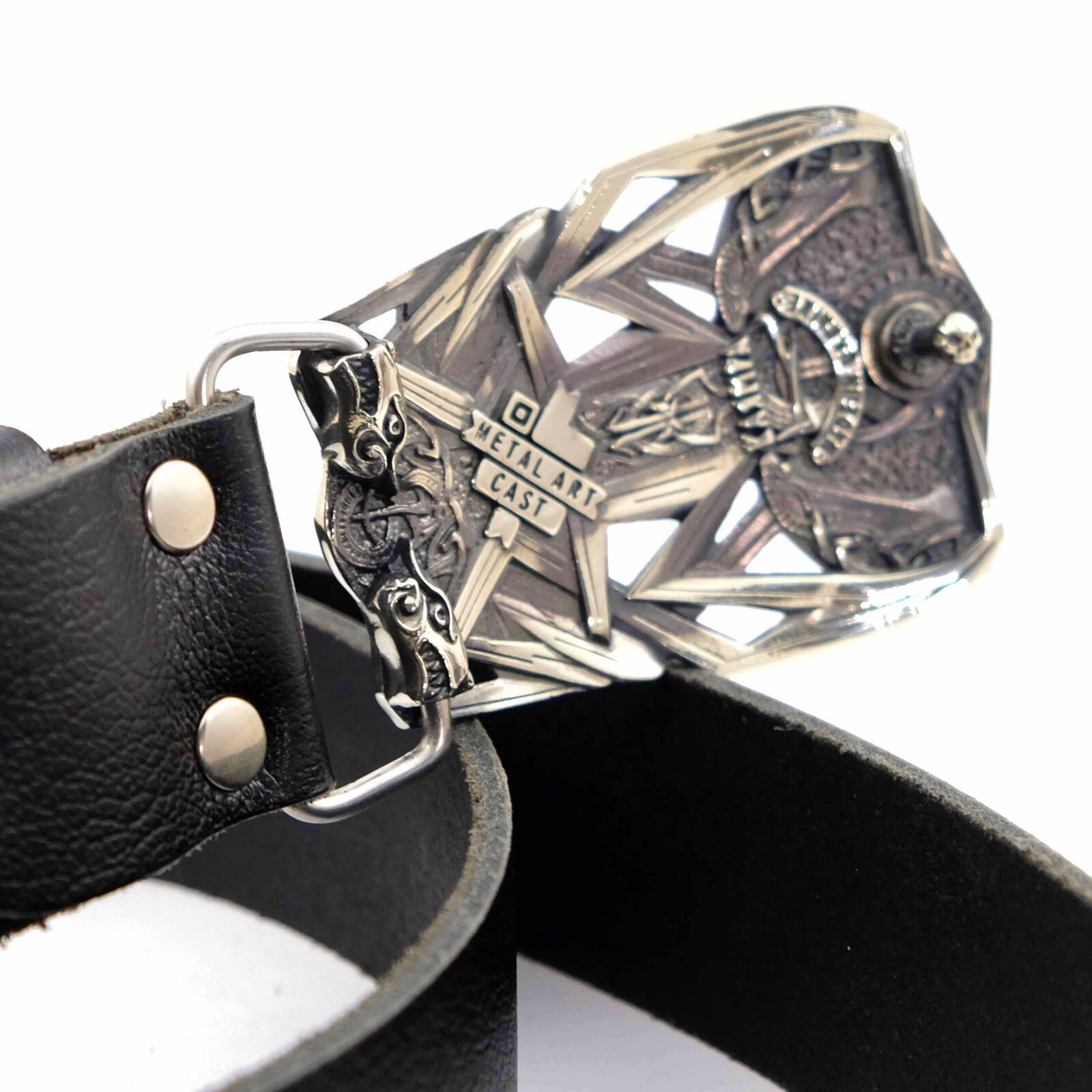 Thor&rsquo;s Hammer german silver buckle, Scandinavian Old Norse Mjolnir belt buckle