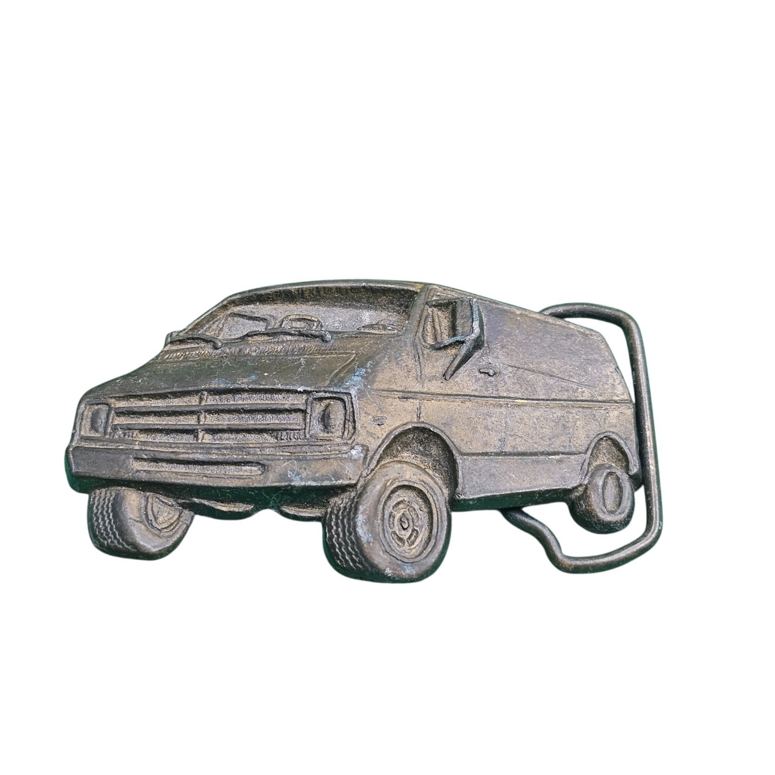 Vintage Metal Van Belt Buckle Rustic Truck Design