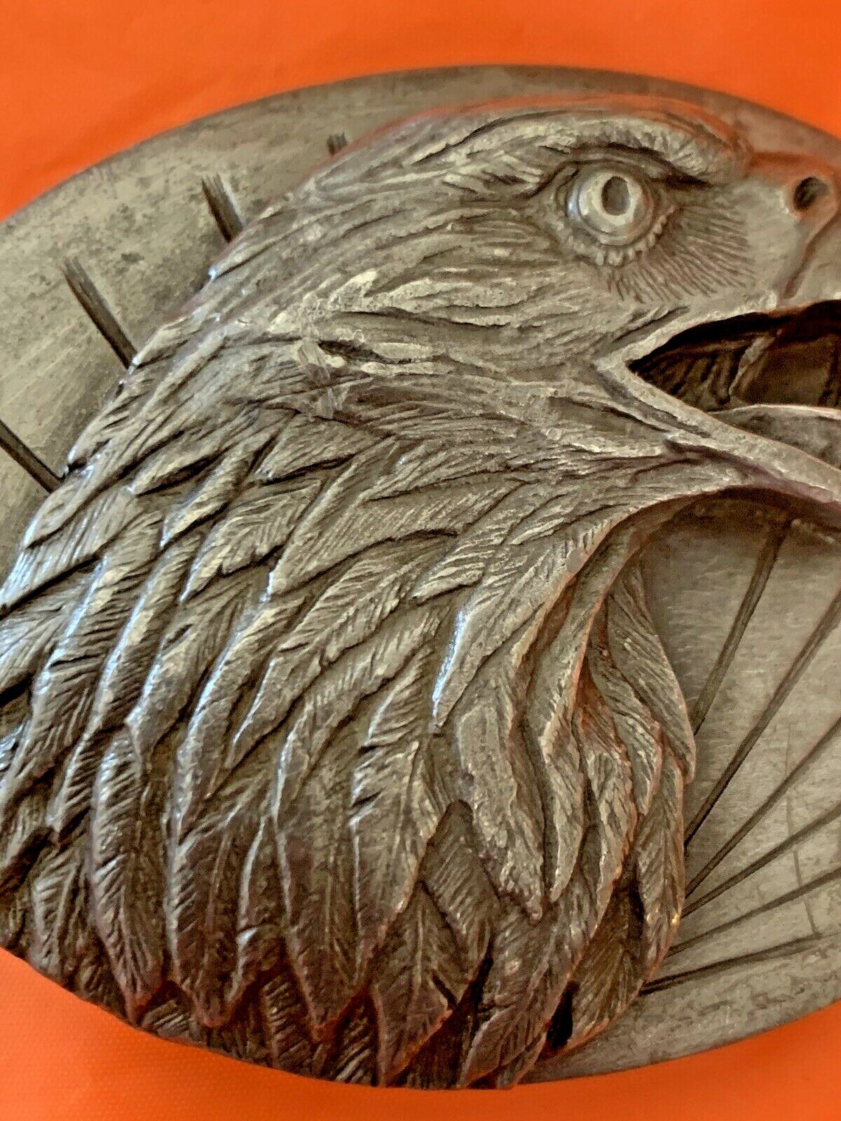 1987 Eagle Head Profile BELT BUCKLE 3D Relief Amazing Detail Collectible #0-50