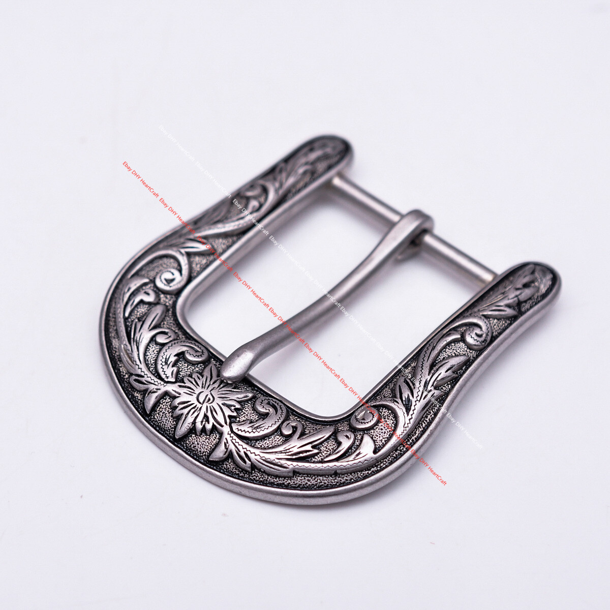Western Flower Single Prong Leathercraft Pin Belt Buckle Replacement fits 38mm