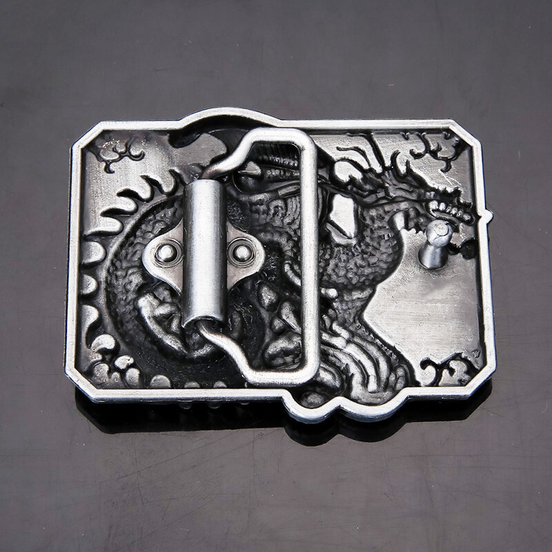 Unique Buckle Silver Bold Dragon Buckle Fits 1-5/8&Prime; Wide Belt