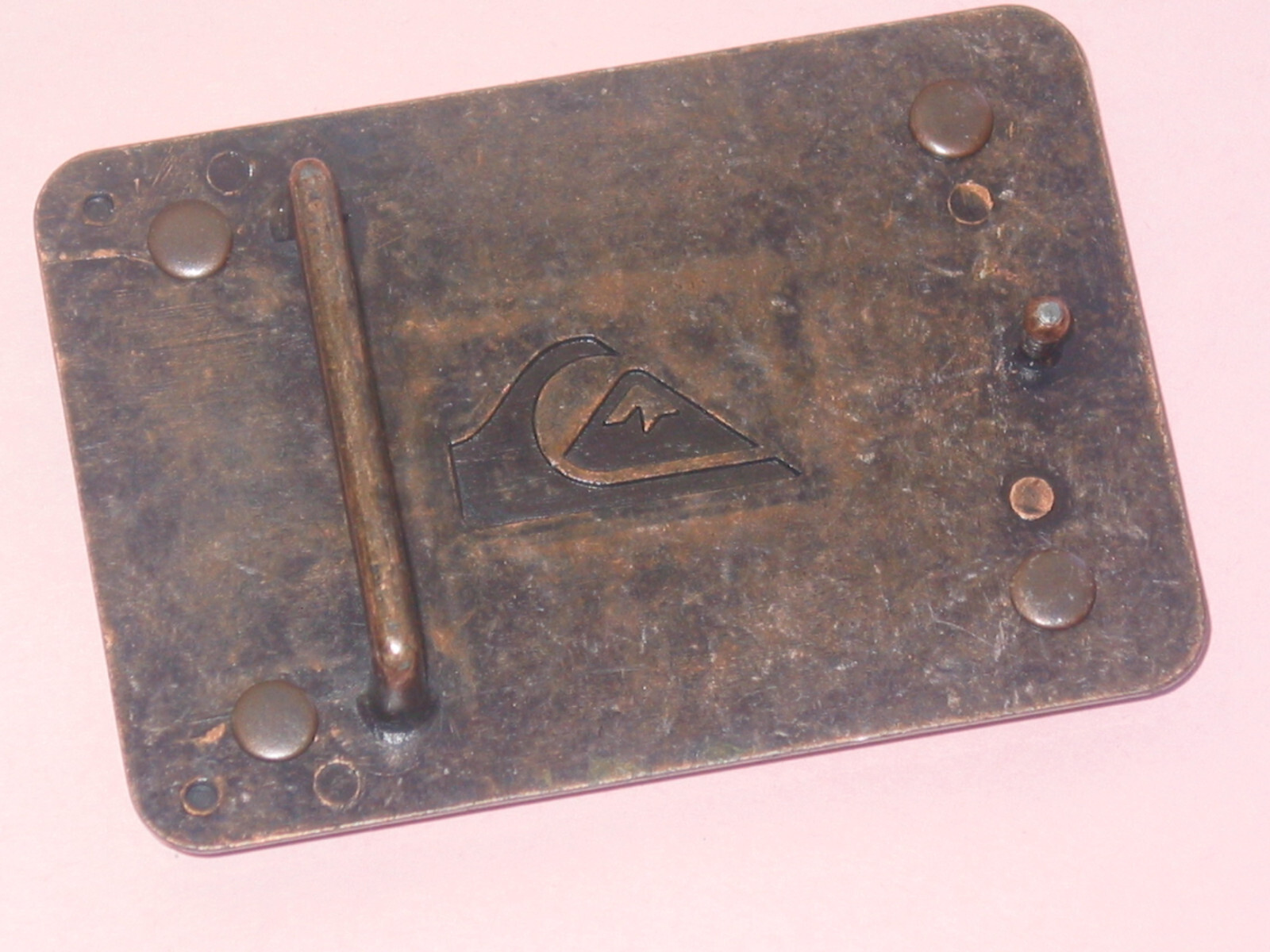 QUIKSILVER ~ Rare Vintage Promotional Buddha Belt Buckle ~ Engraved Wood