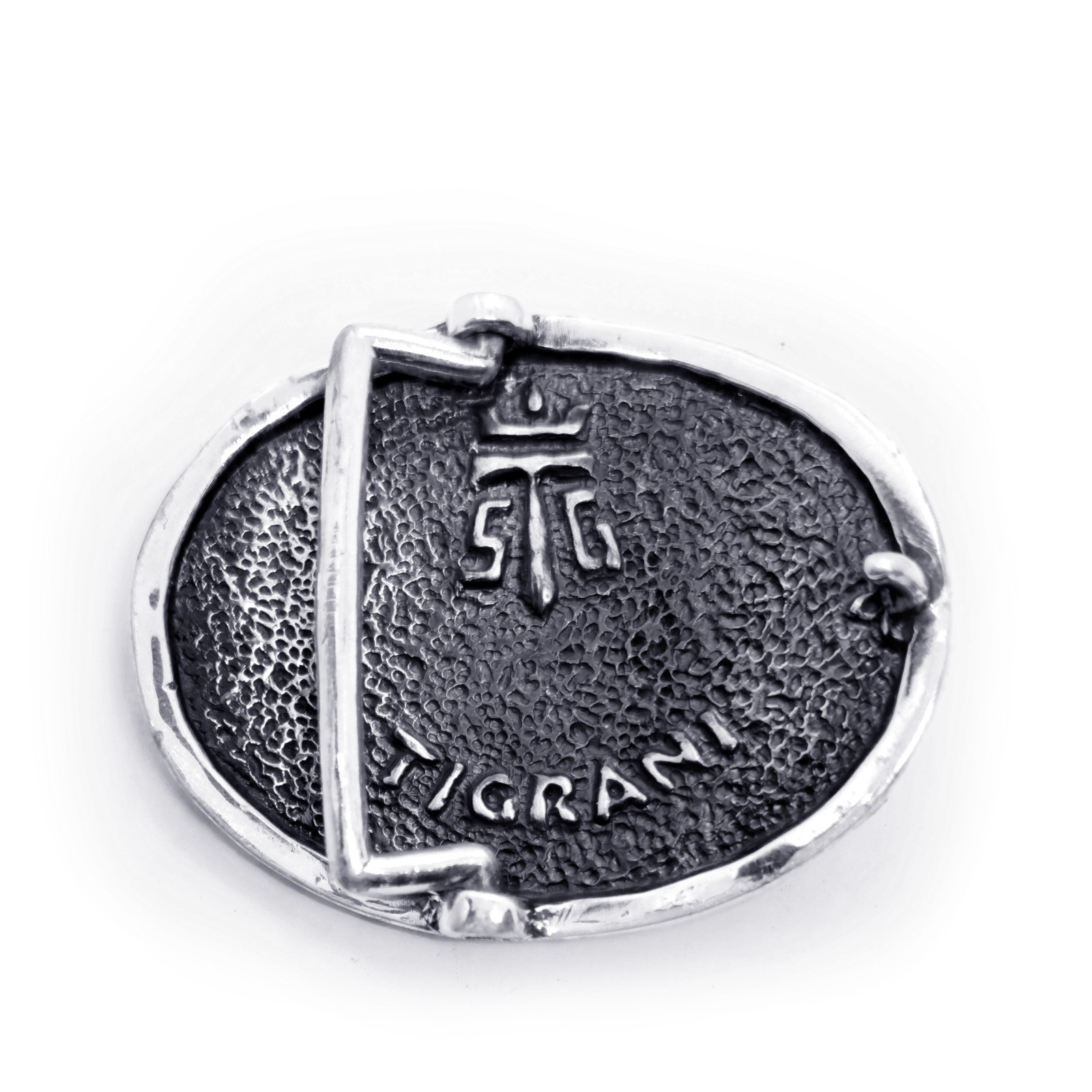 Medusa with Ancient Classic Design Oval Shape Sterling Silver Belt Buckle