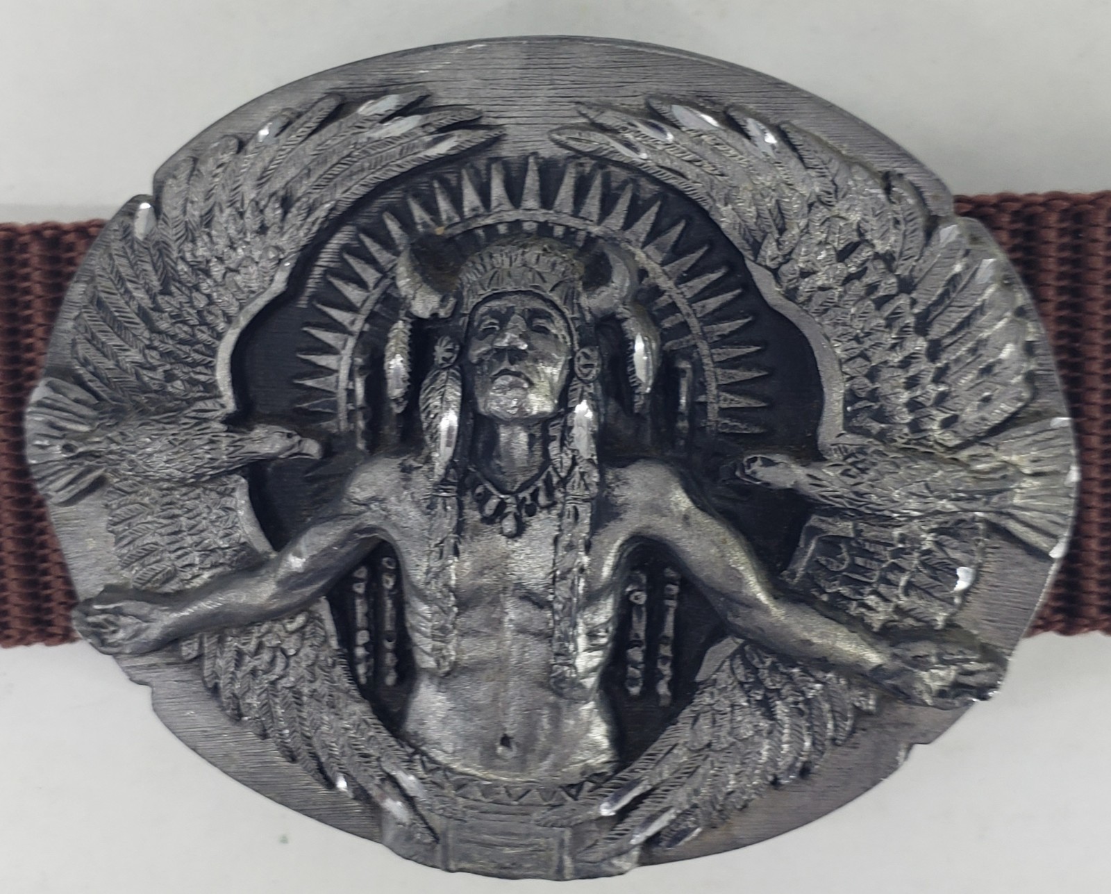 Indian & Eagles Belt Buckle [kw385]