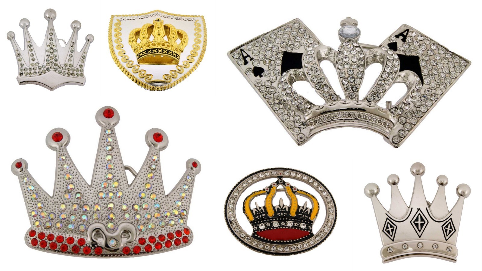Crowns Belt Buckle Royal Rhinestone Wedding Mens Womens Fashion Costume Western