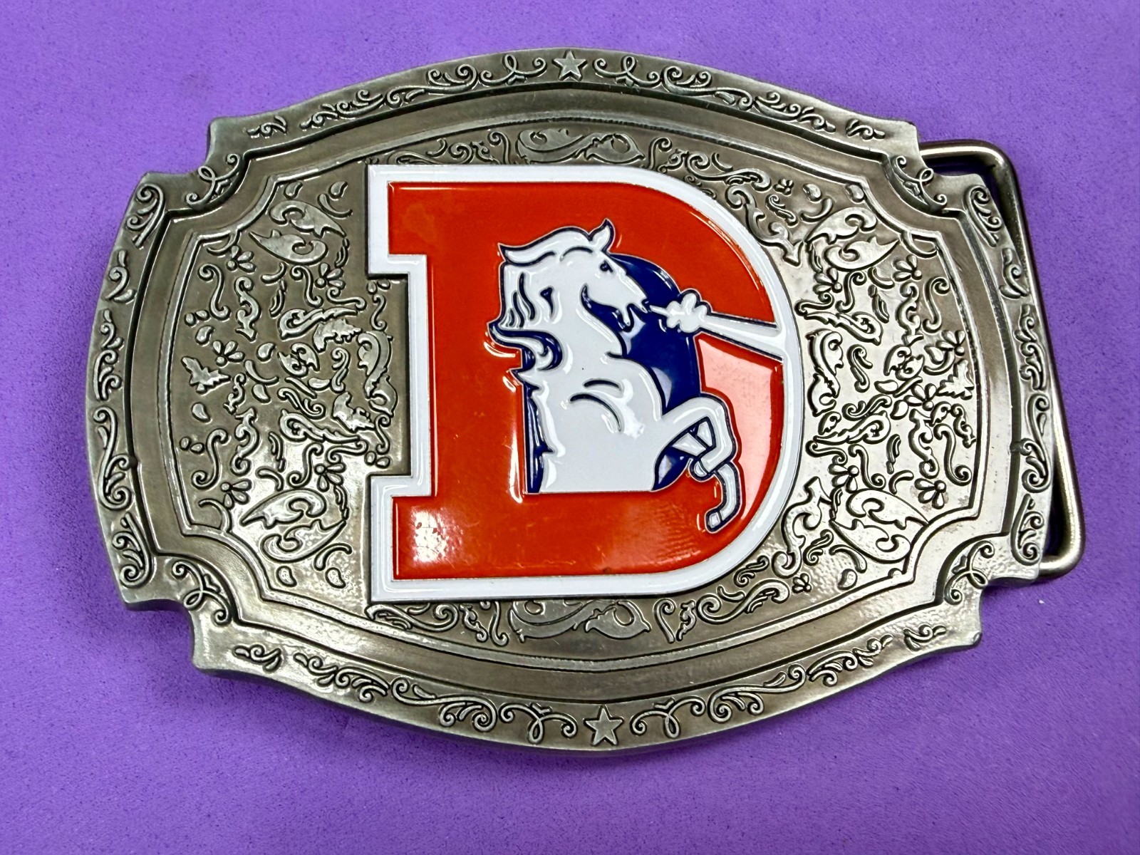 Denver Broncos Retro D Logo NFL Licensed Football League Sports Fan Belt Buckle
