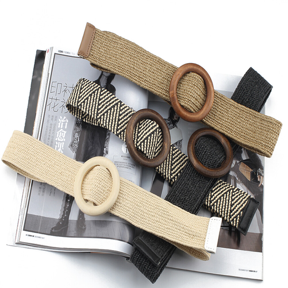 Ceinture de taille tressée en bois pour femme | Style Boho, Vintage, boucle